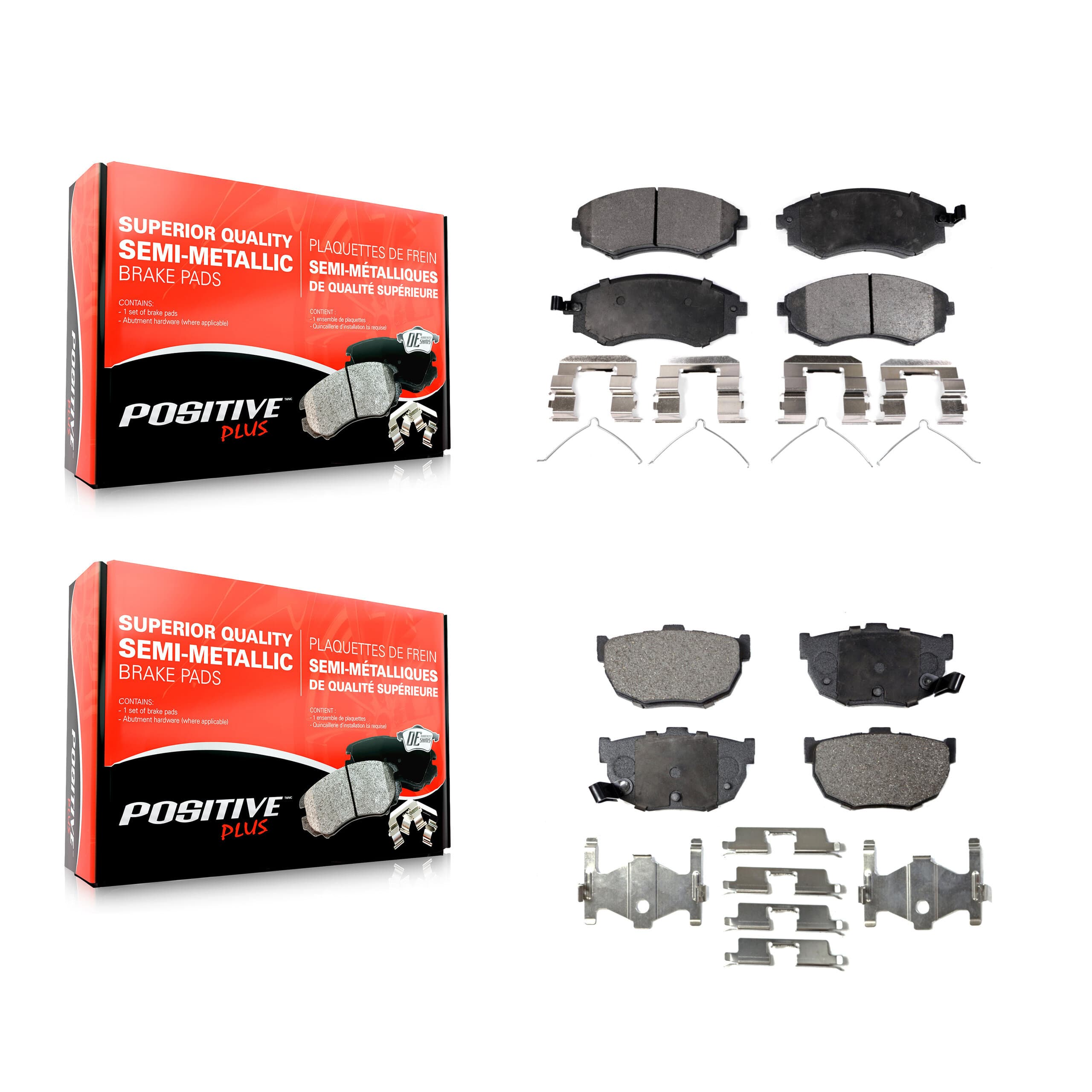 Positive Plus - KPF-100332 - Front and Rear Disc Brake Pad Kits image 1