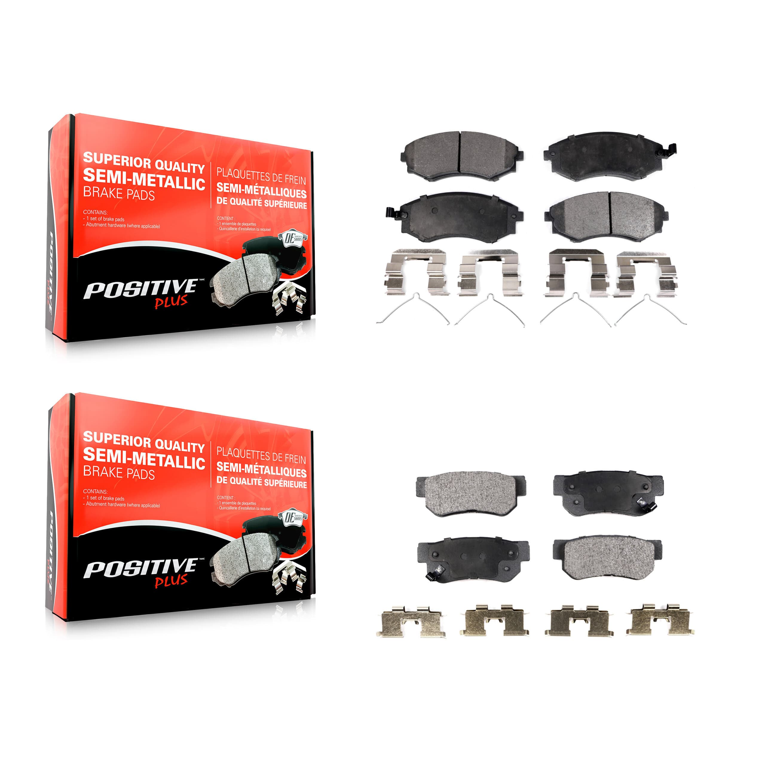 Positive Plus - KPF-100334 - Front and Rear Disc Brake Pad Kits image 1