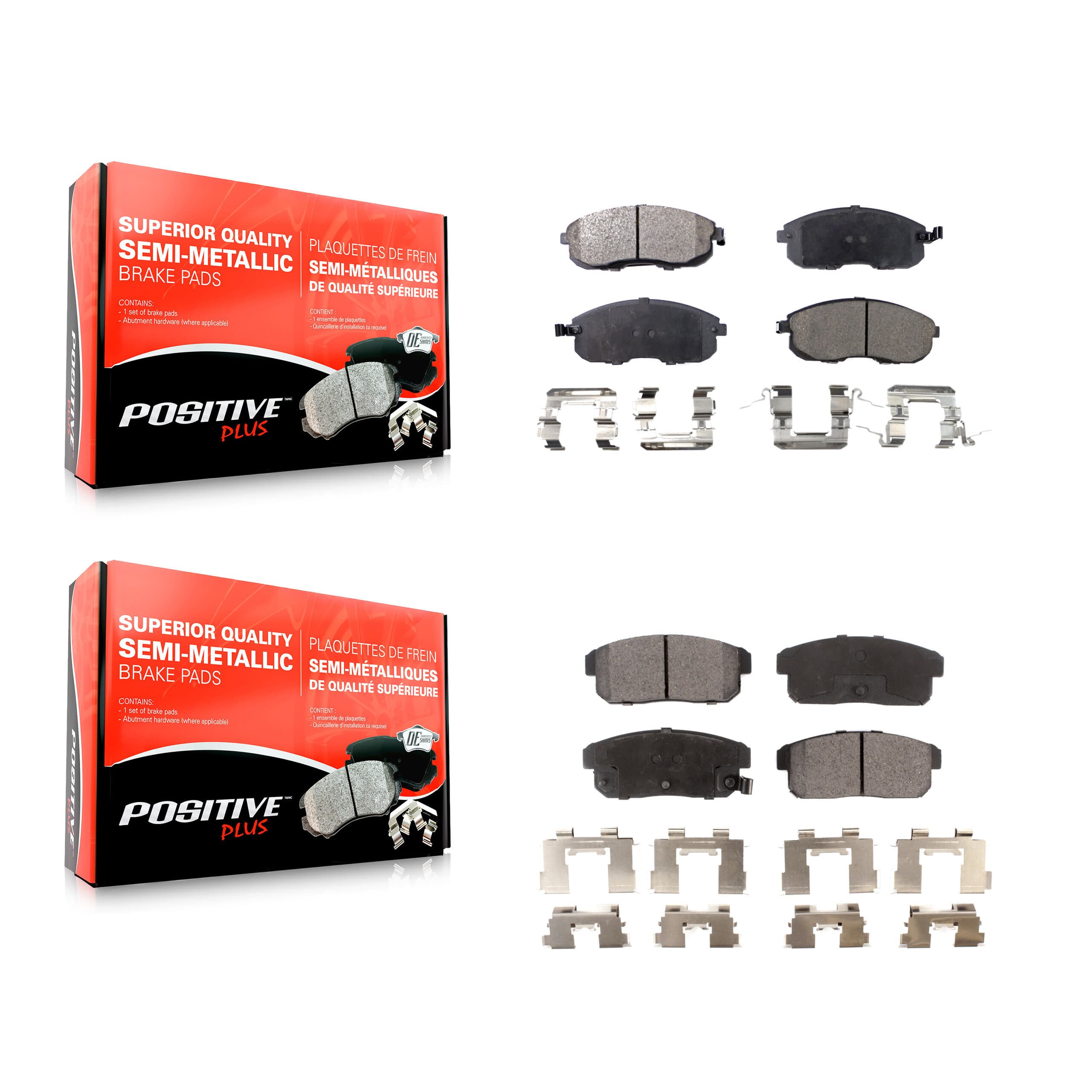 Positive Plus - KPF-100368 - Front and Rear Disc Brake Pad Kits image 1