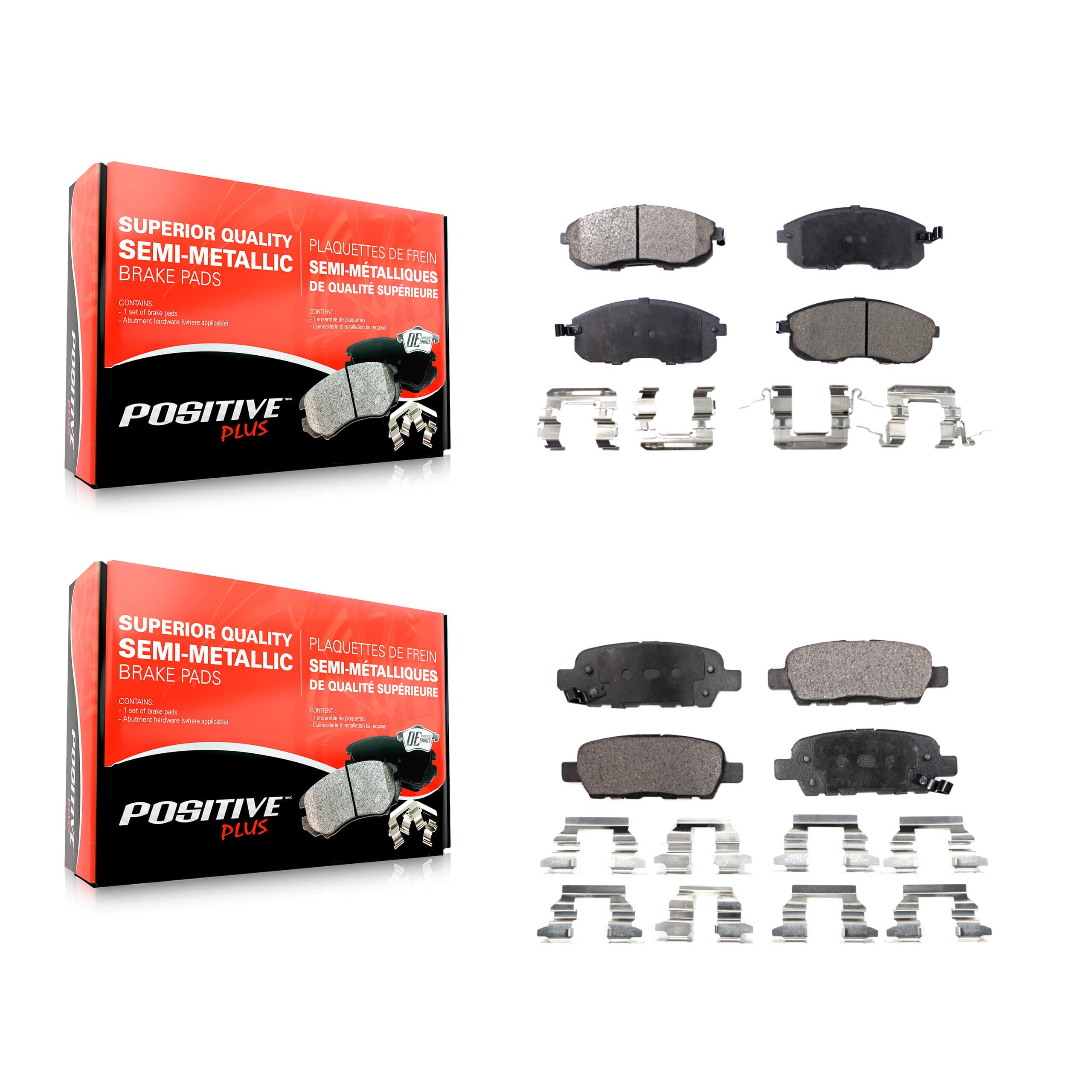 Positive Plus - KPF-100369 - Front and Rear Disc Brake Pad Kits image 1