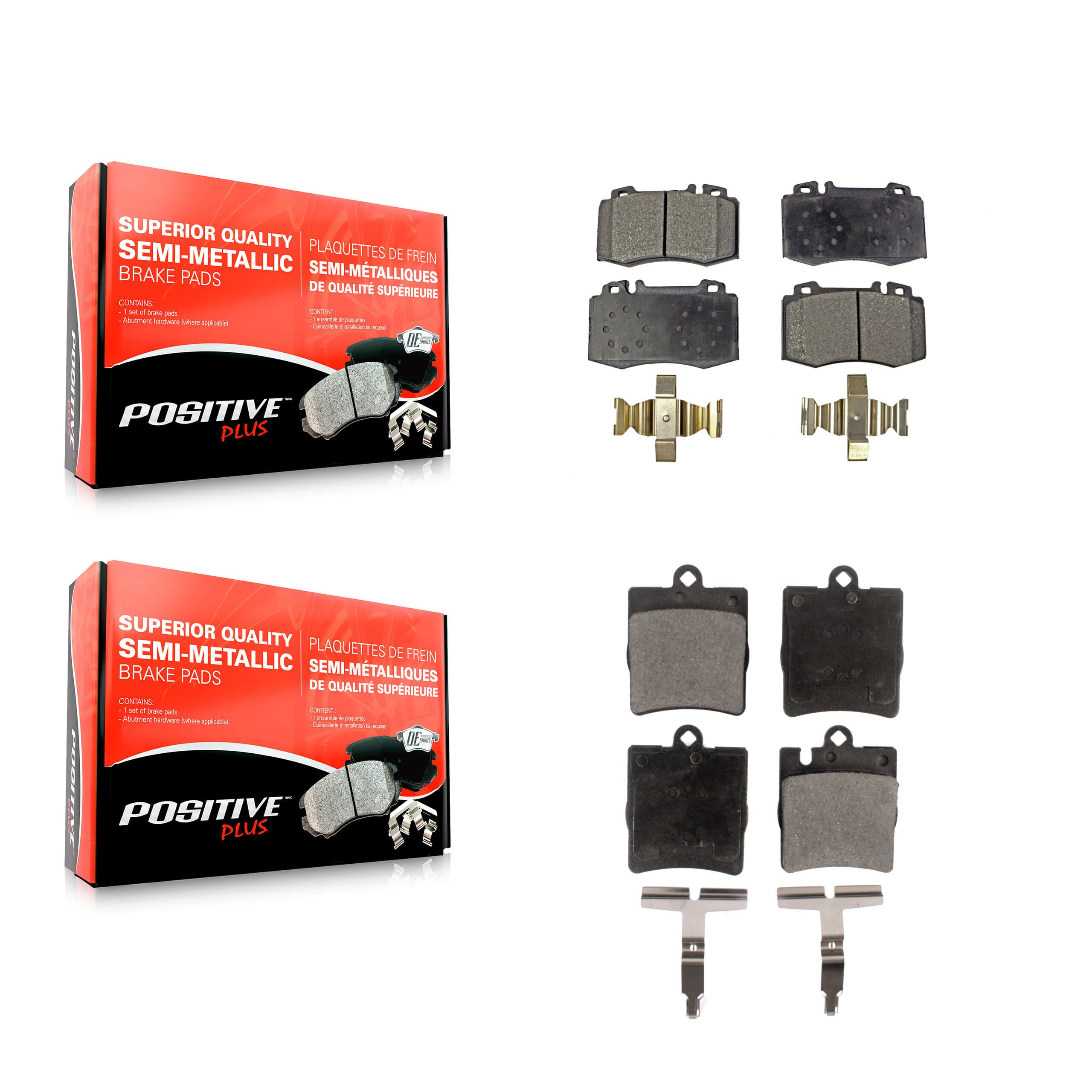 Positive Plus - KPF-100385 - Front and Rear Disc Brake Pad Kits image 1