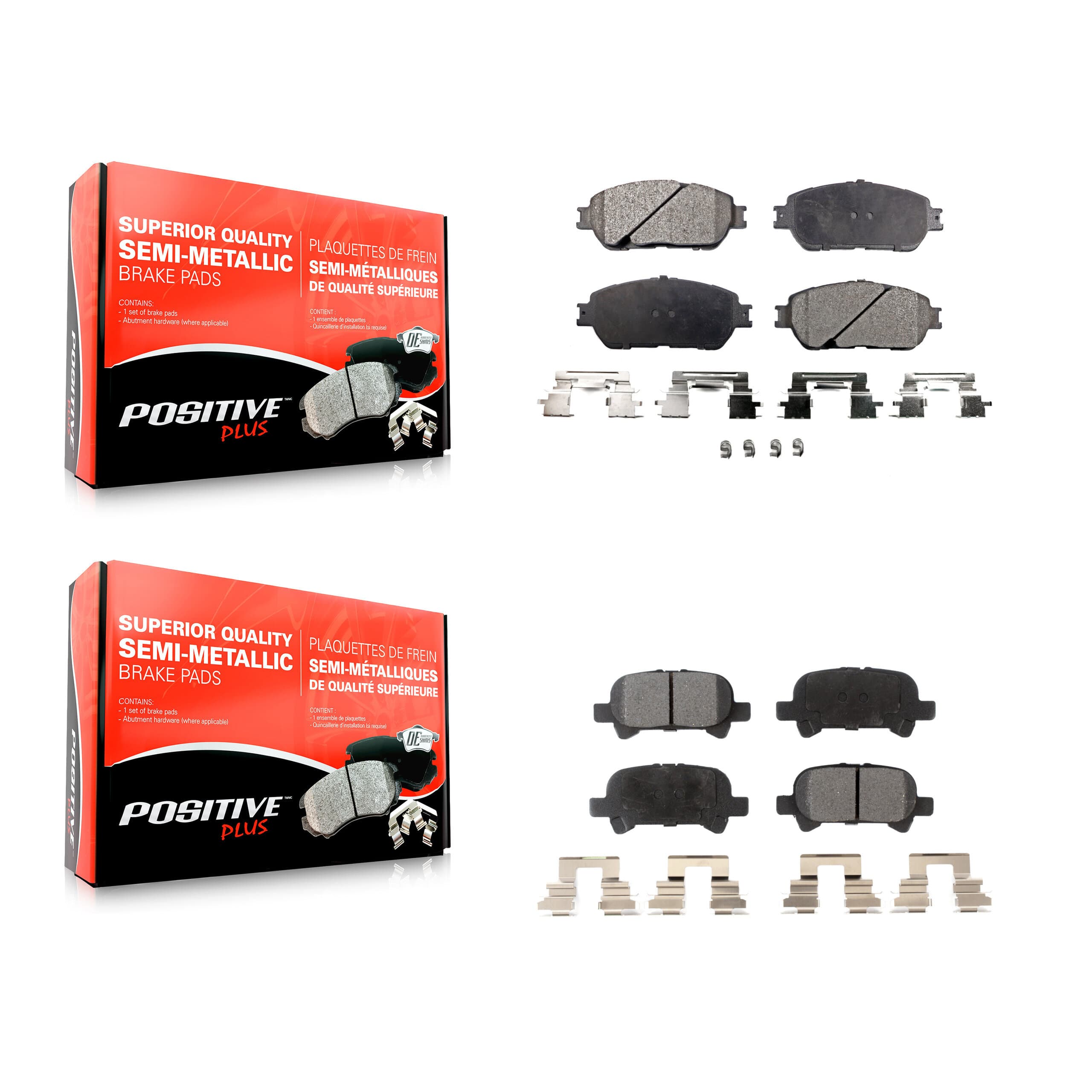 Positive Plus - KPF-100408 - Front and Rear Disc Brake Pad Kits image 1