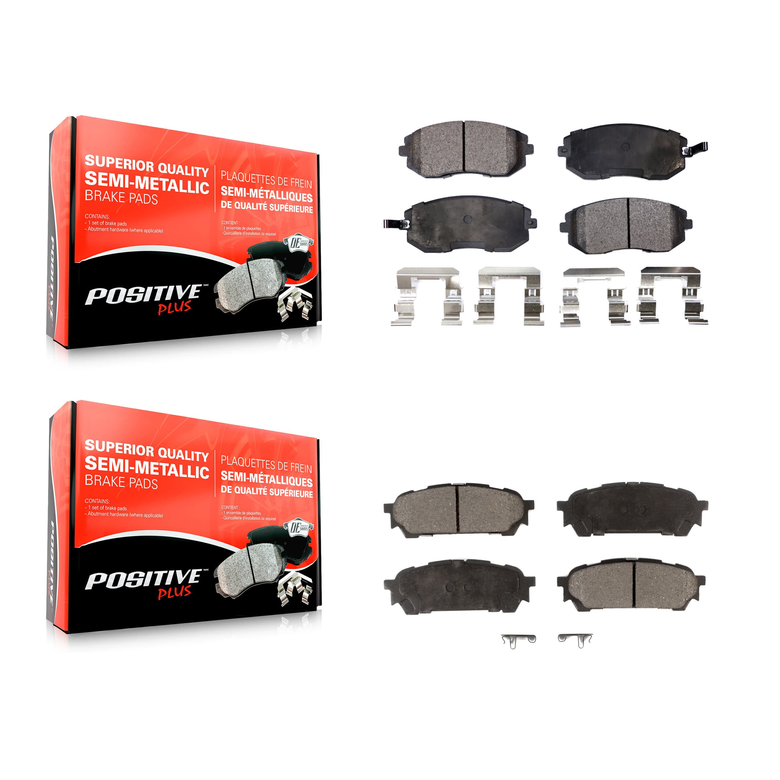 Positive Plus - KPF-100434 - Front and Rear Disc Brake Pad Kits image 1
