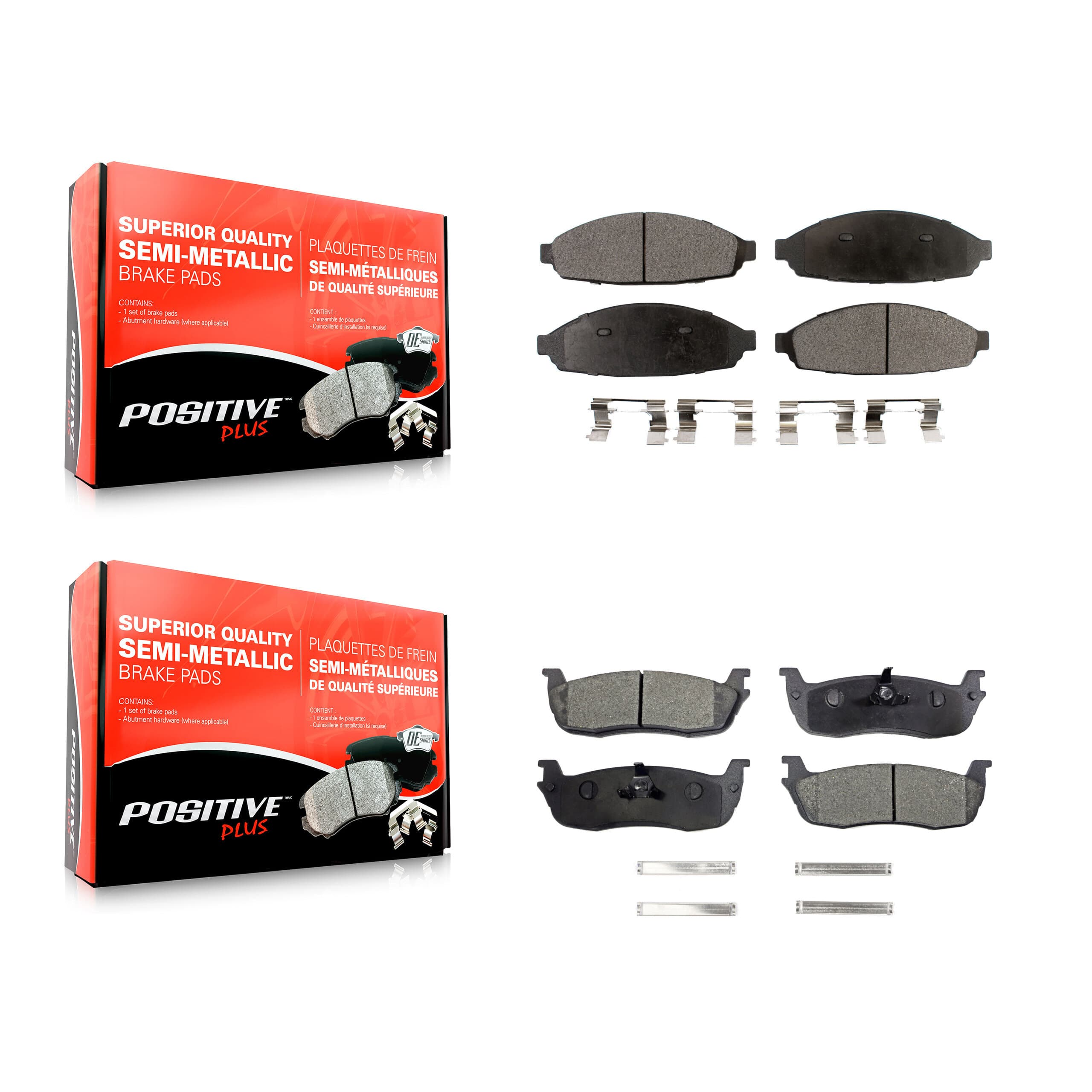 Positive Plus - KPF-100437 - Front and Rear Disc Brake Pad Kits image 1
