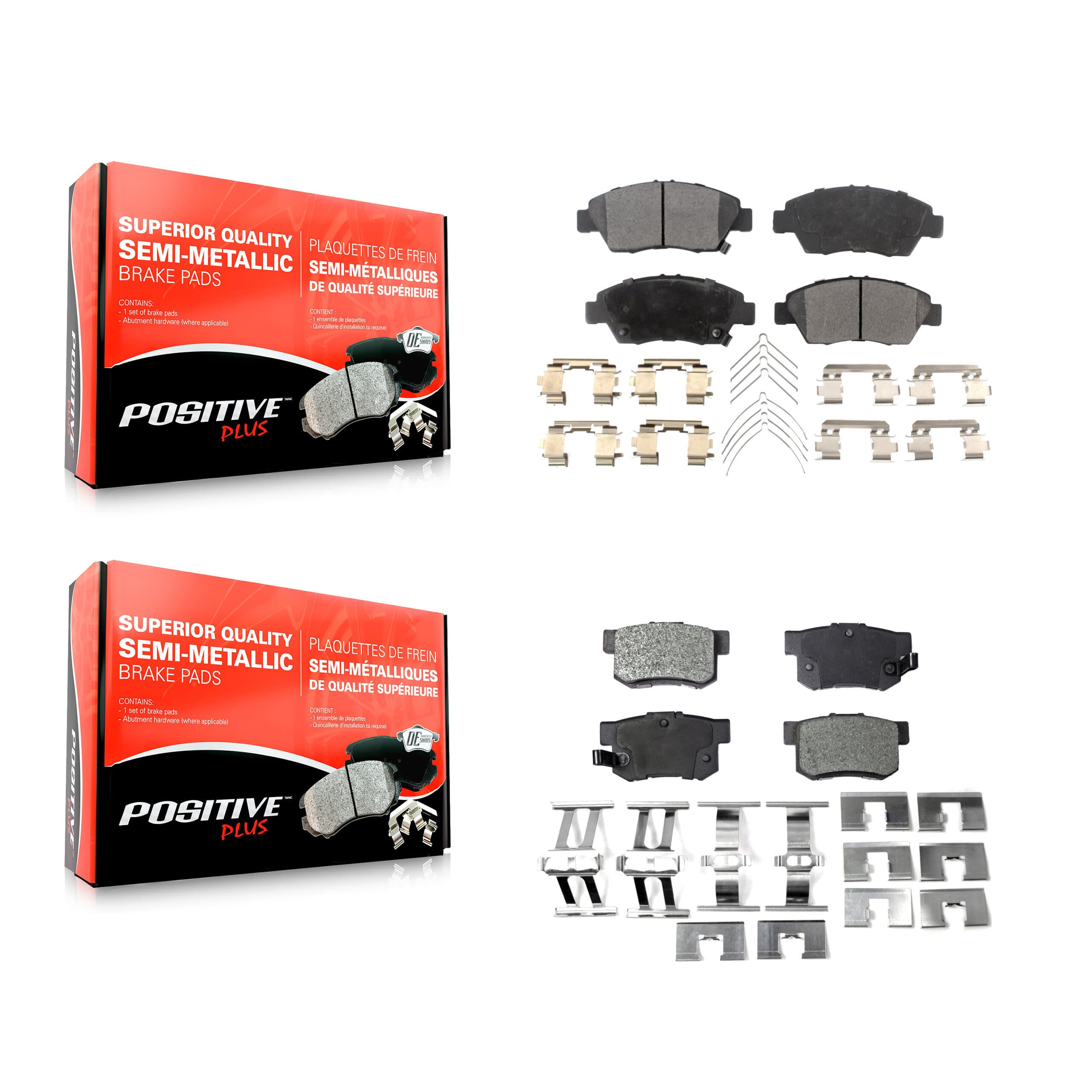 Positive Plus - KPF-100446 - Front and Rear Disc Brake Pad Kits image 1