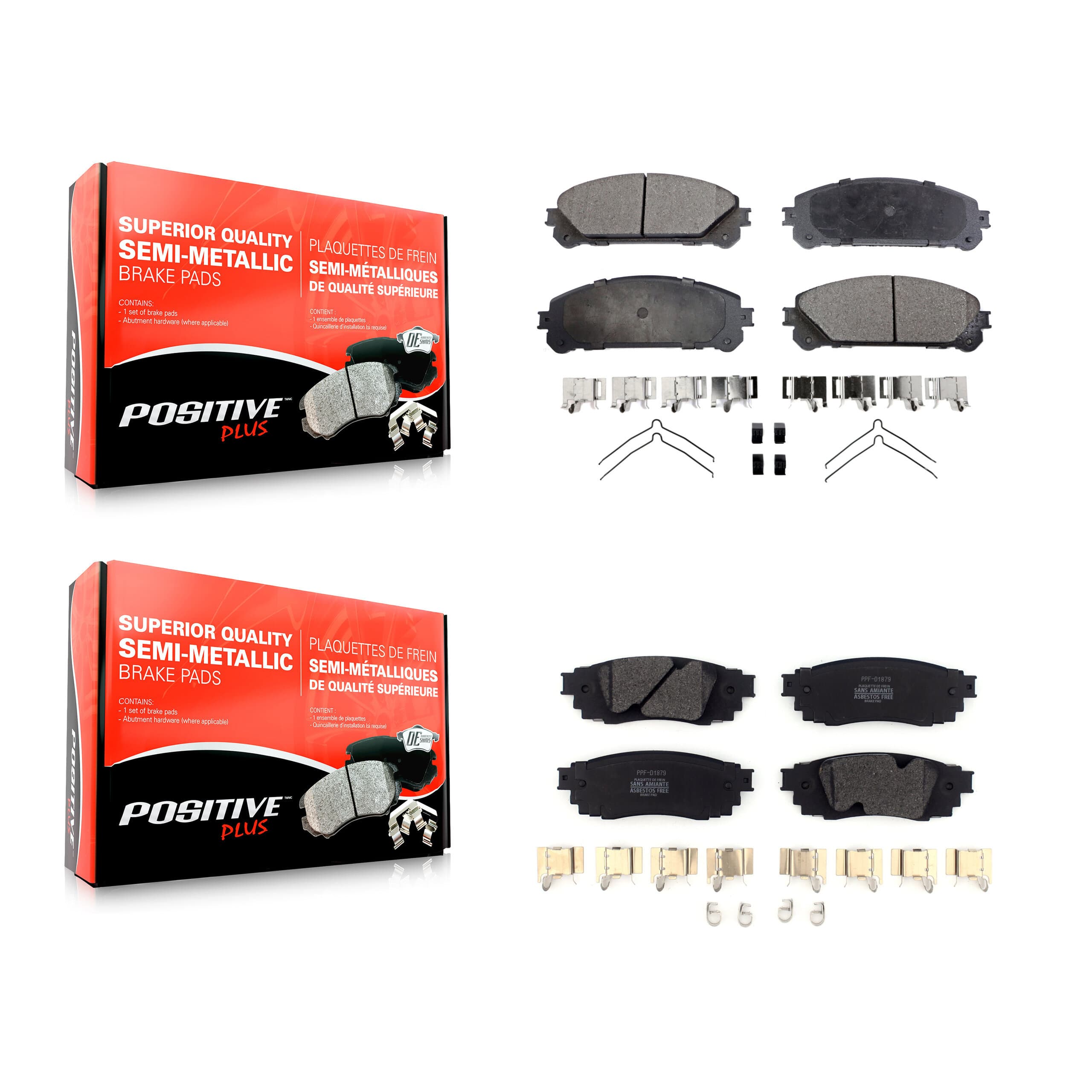 Positive Plus - KPF-100464 - Front and Rear Disc Brake Pad Kits image 1