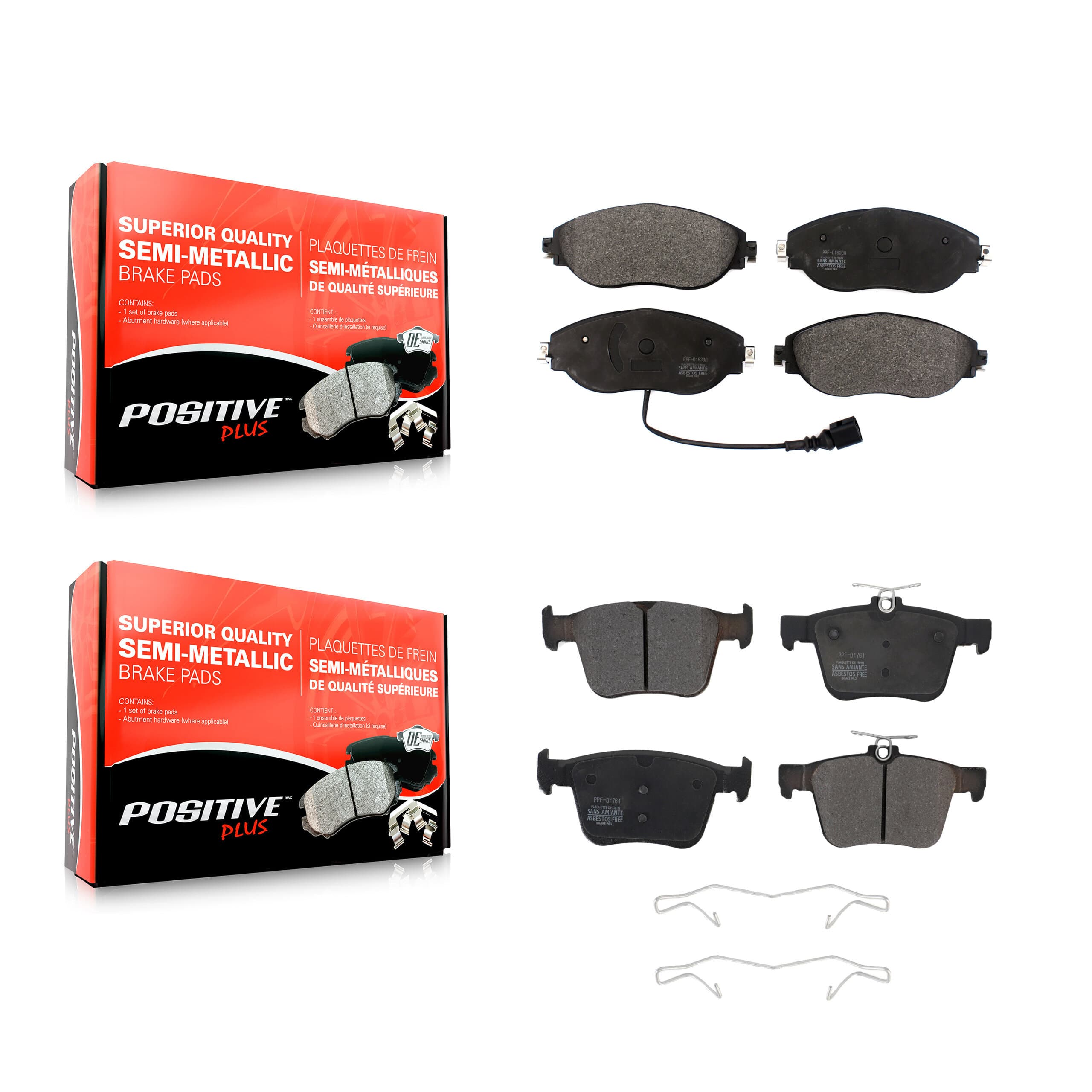 Positive Plus - KPF-100471 - Front and Rear Disc Brake Pad Kits image 1