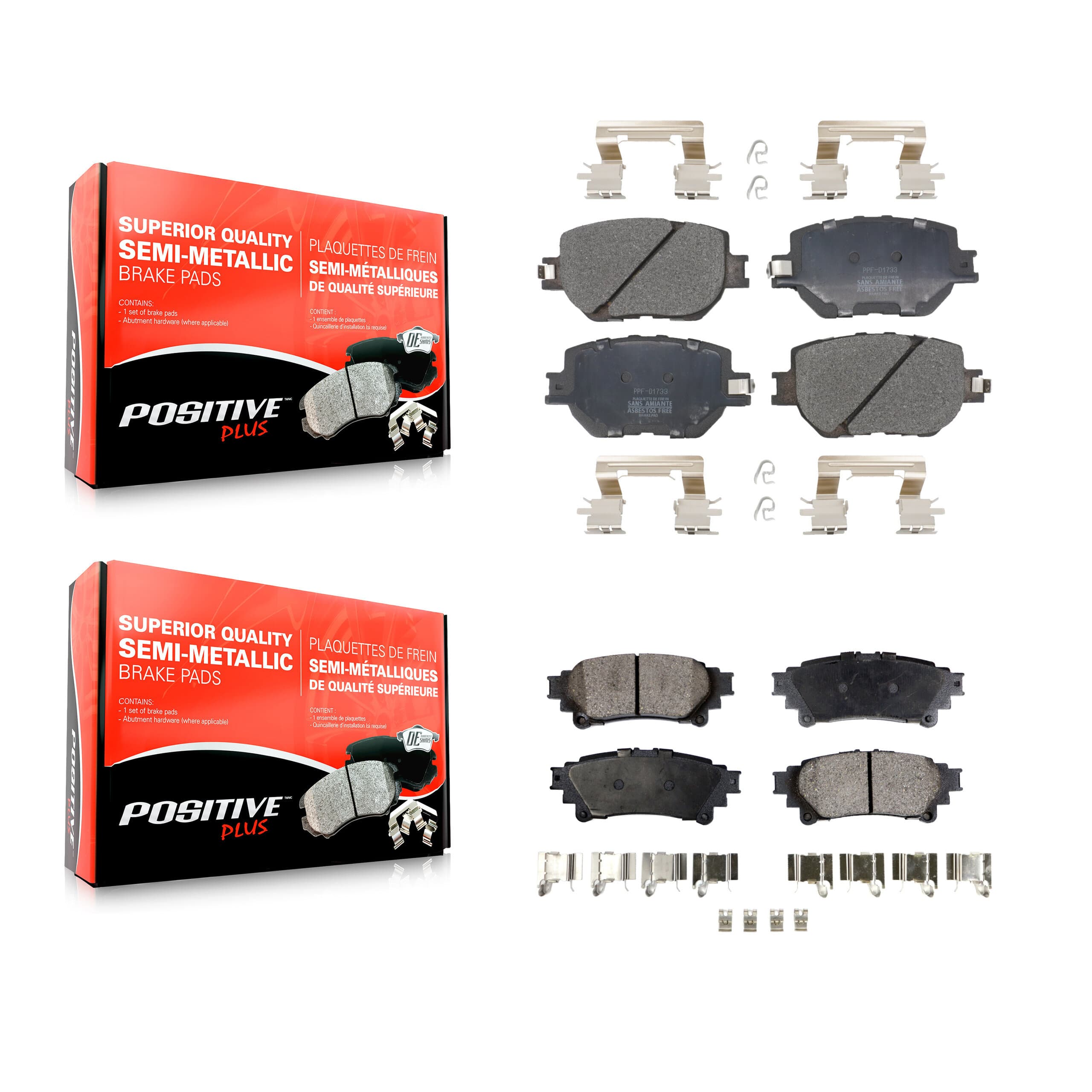 Positive Plus - KPF-100477 - Front and Rear Disc Brake Pad Kits image 1