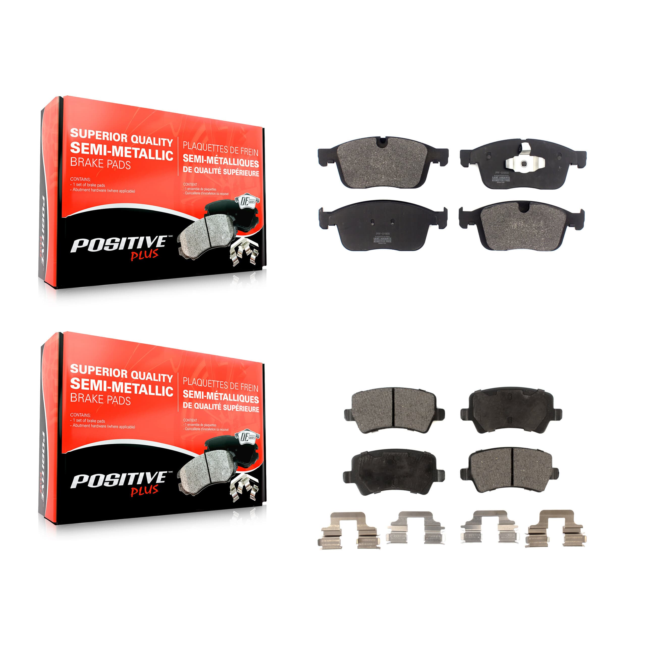 Positive Plus - KPF-100489 - Front and Rear Disc Brake Pad Kits image 1