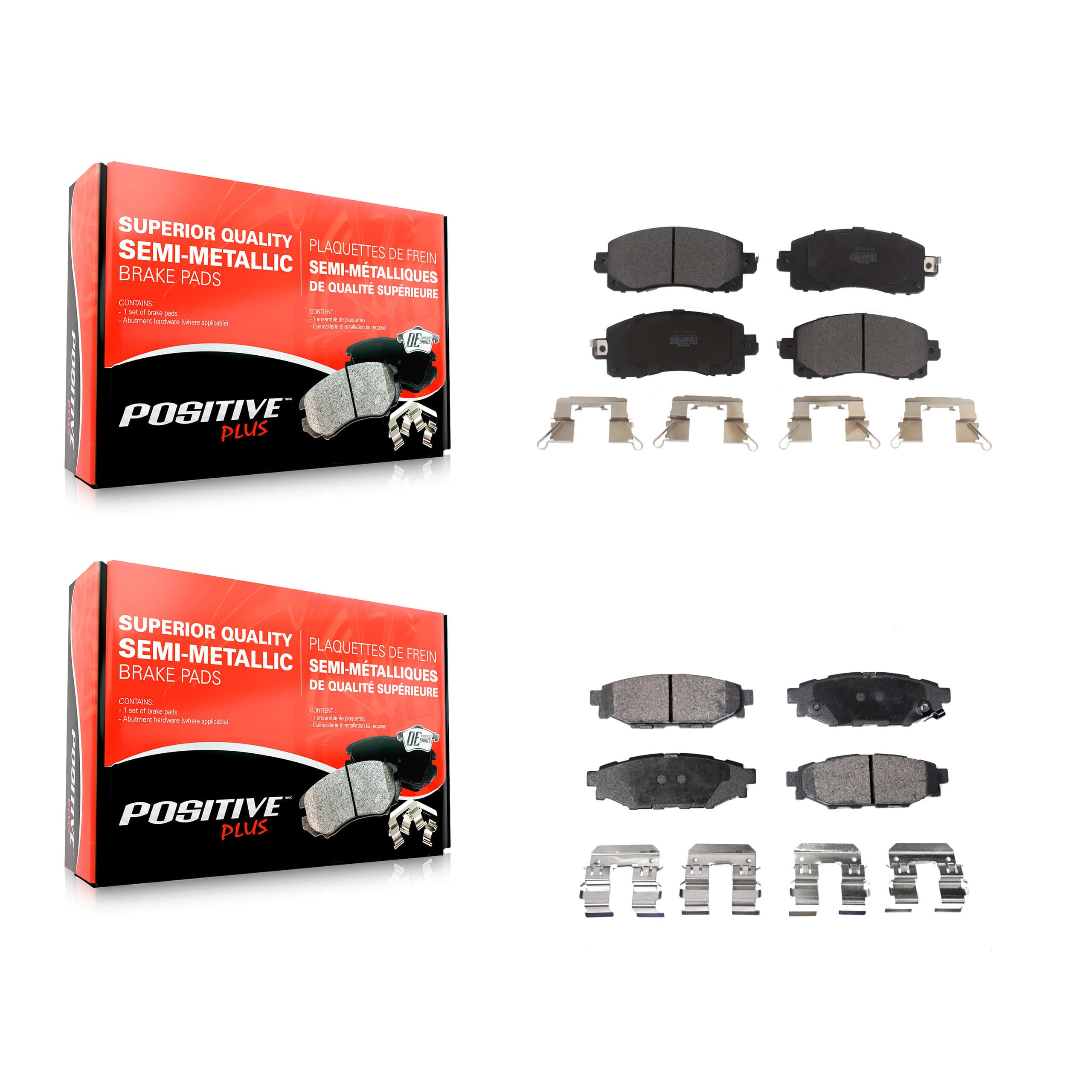 Positive Plus - KPF-100497 - Front and Rear Disc Brake Pad Kits image 1