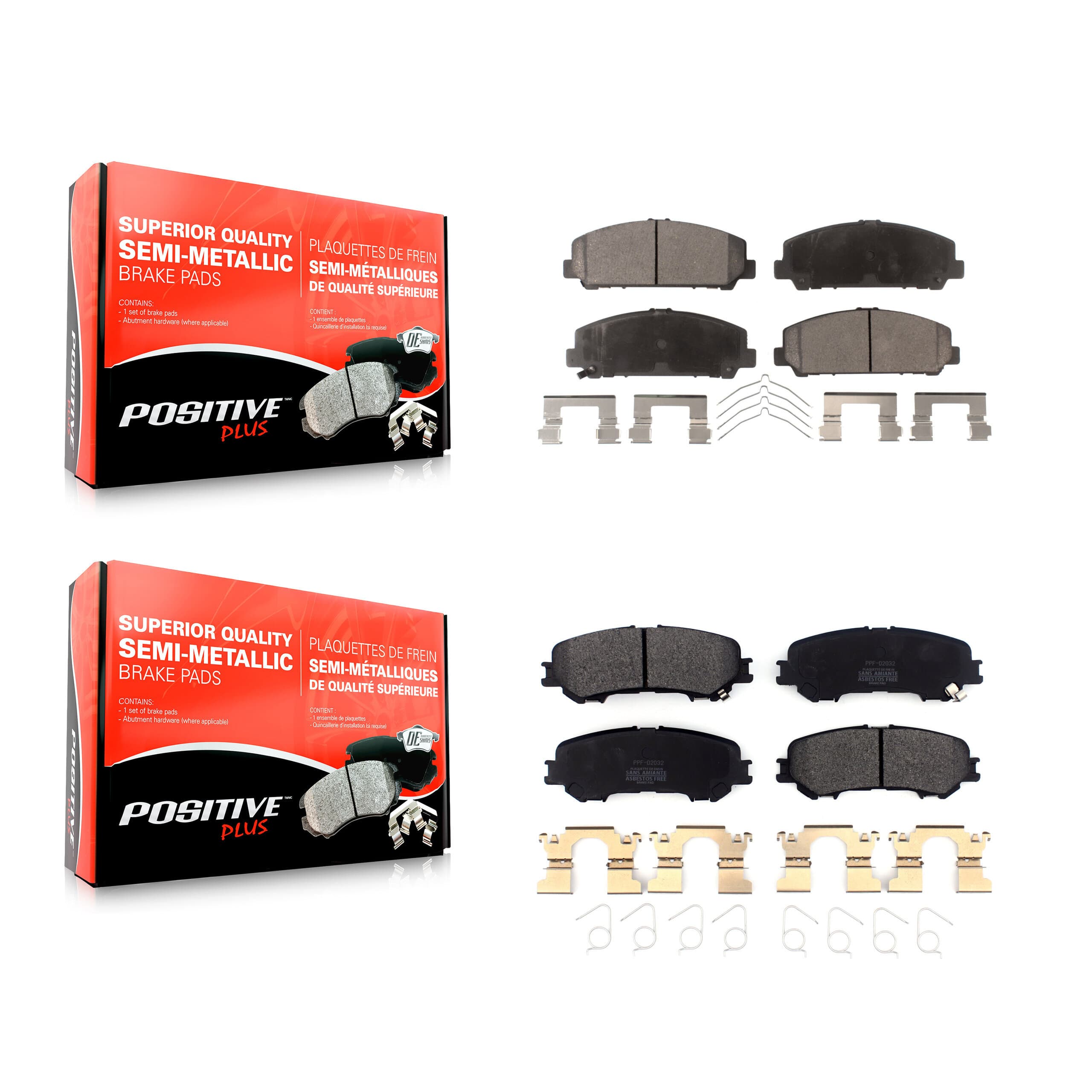 Positive Plus - KPF-100523 - Front and Rear Disc Brake Pad Kits image 1