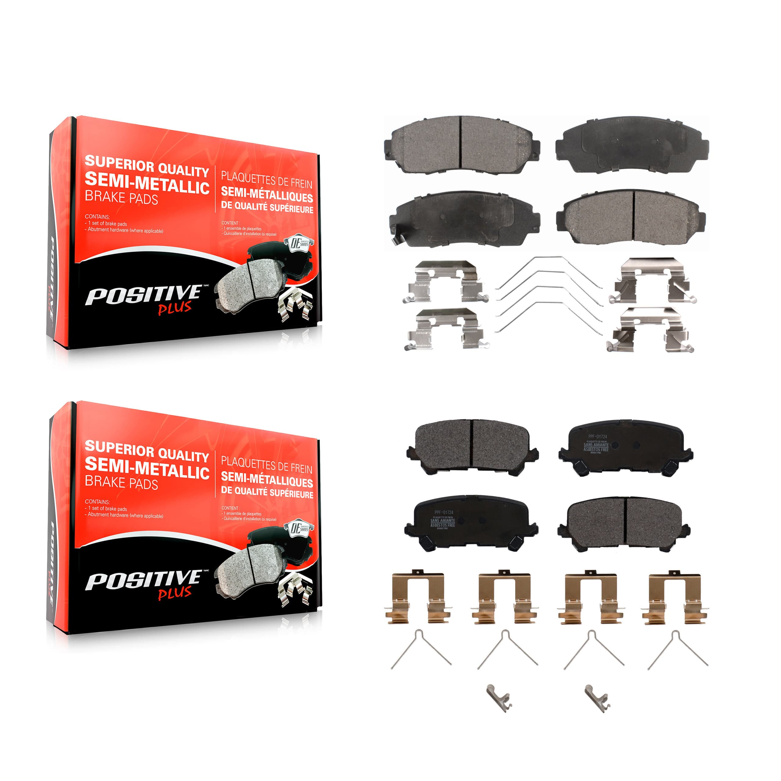 Positive Plus - KPF-100524 - Front and Rear Disc Brake Pad Kits image 1