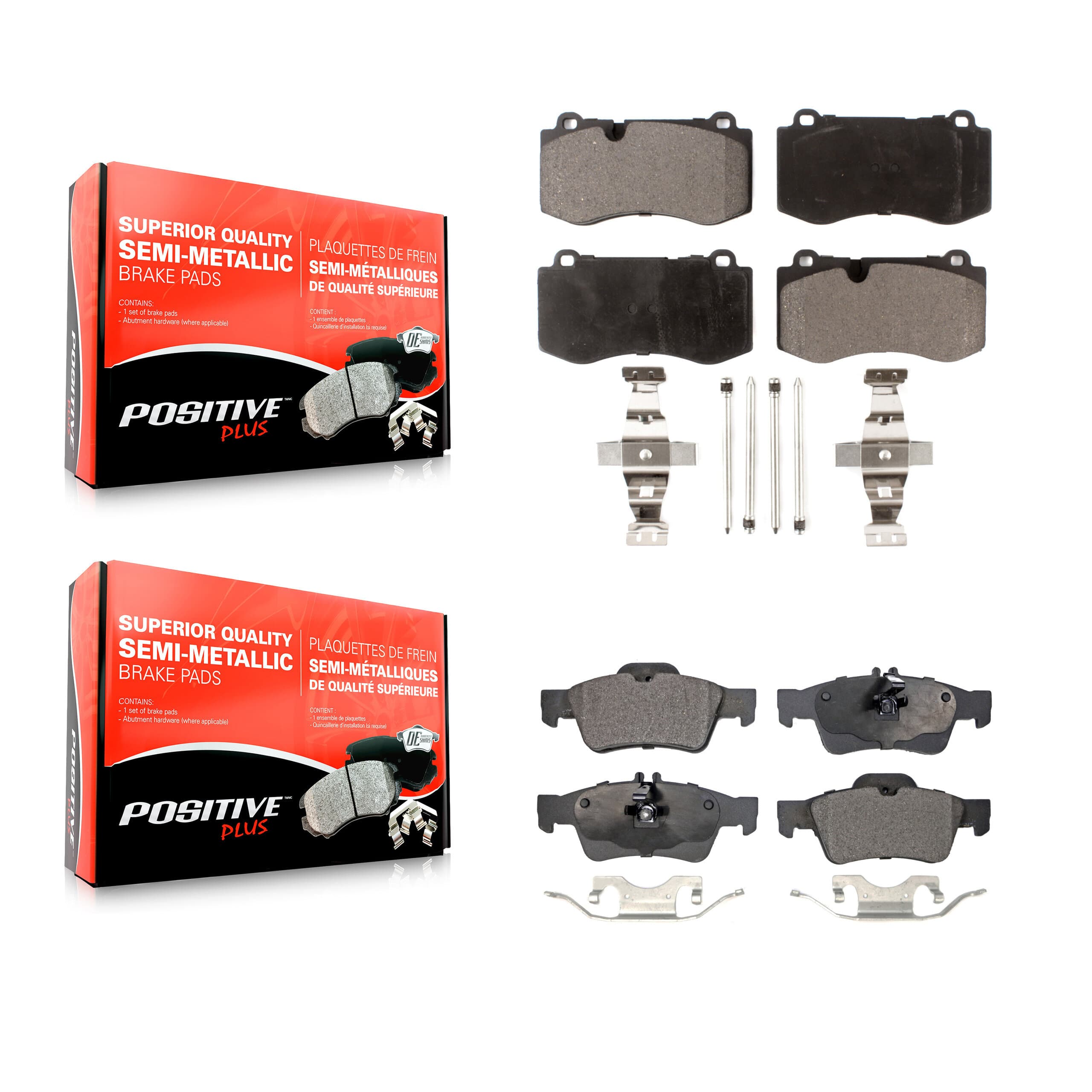Positive Plus - KPF-100550 - Front and Rear Disc Brake Pad Kits image 1