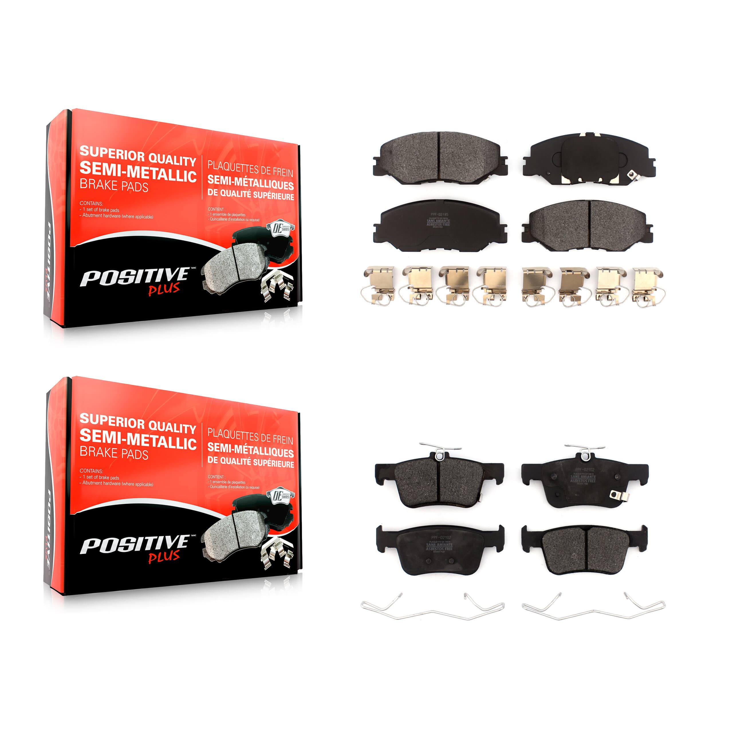 Positive Plus - KPF-100565 - Front and Rear Disc Brake Pad Kits image 1