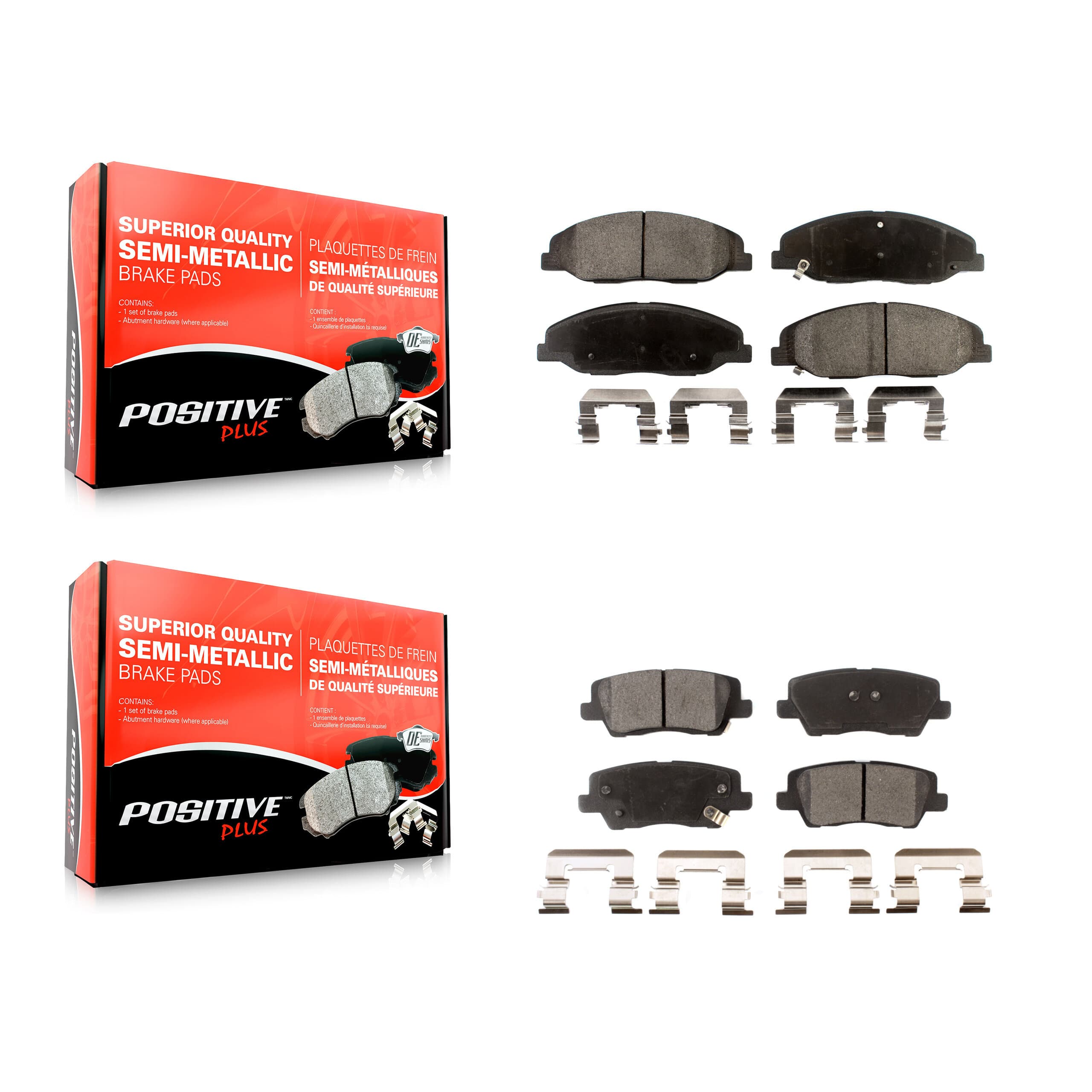 Positive Plus - KPF-100600 - Front and Rear Disc Brake Pad Kits image 1
