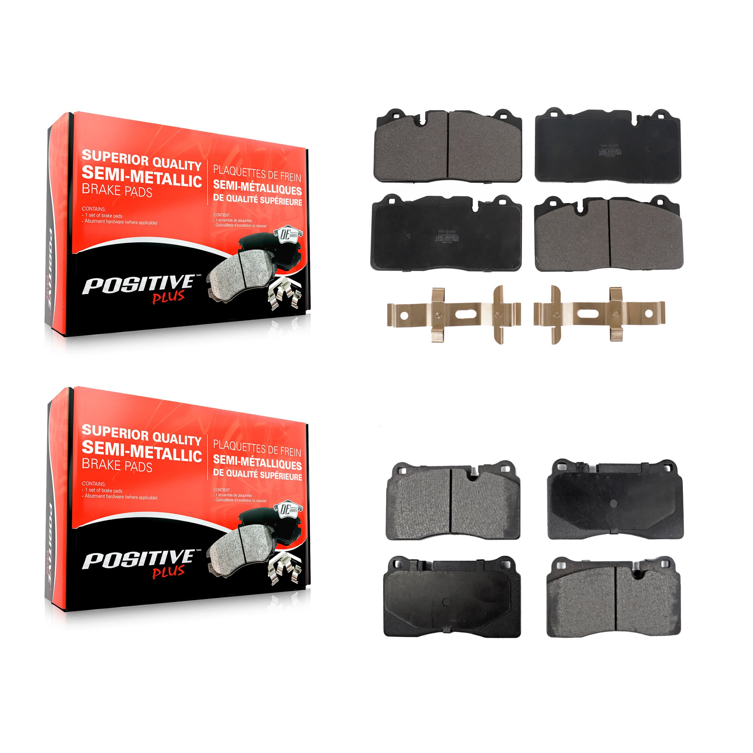 Positive Plus - KPF-100605 - Front and Rear Disc Brake Pad Kits image 1