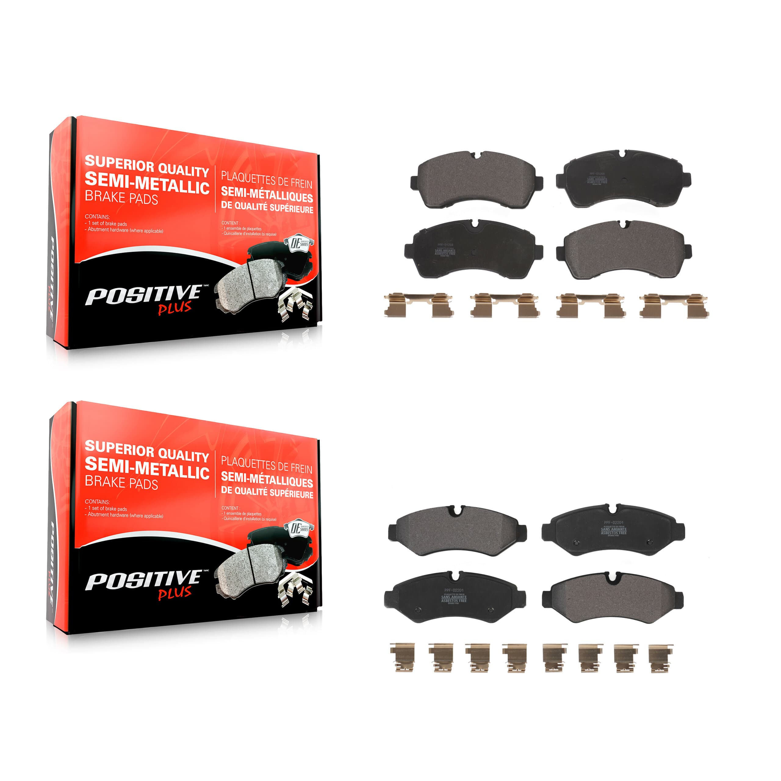 Positive Plus - KPF-100610 - Front and Rear Disc Brake Pad Kits image 1