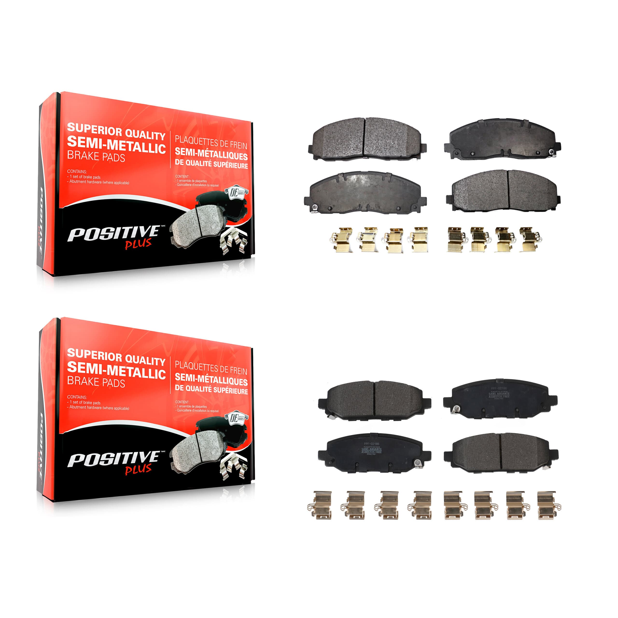 Positive Plus - KPF-100627 - Front and Rear Disc Brake Pad Kits image 1