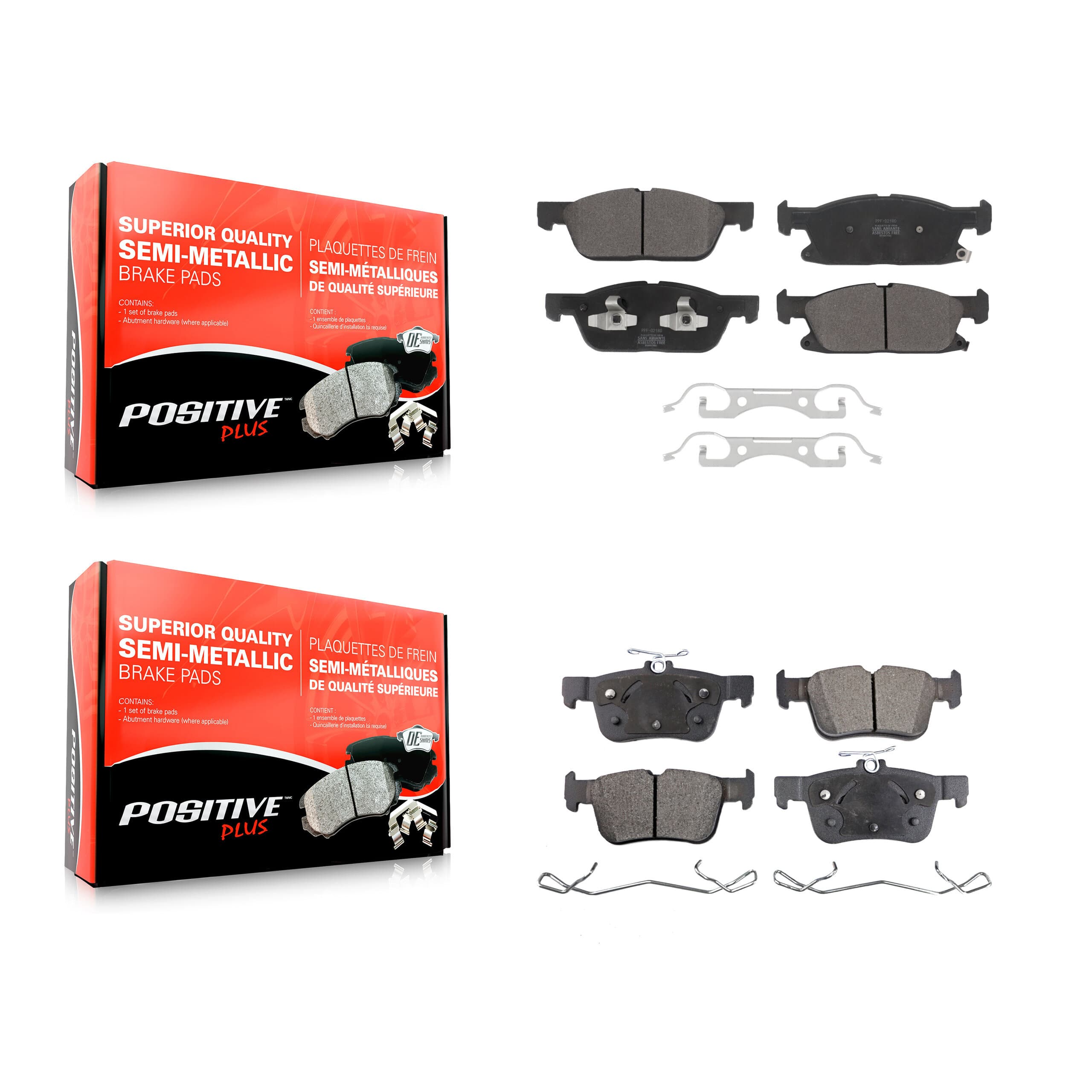 Positive Plus - KPF-100630 - Front and Rear Disc Brake Pad Kits image 1