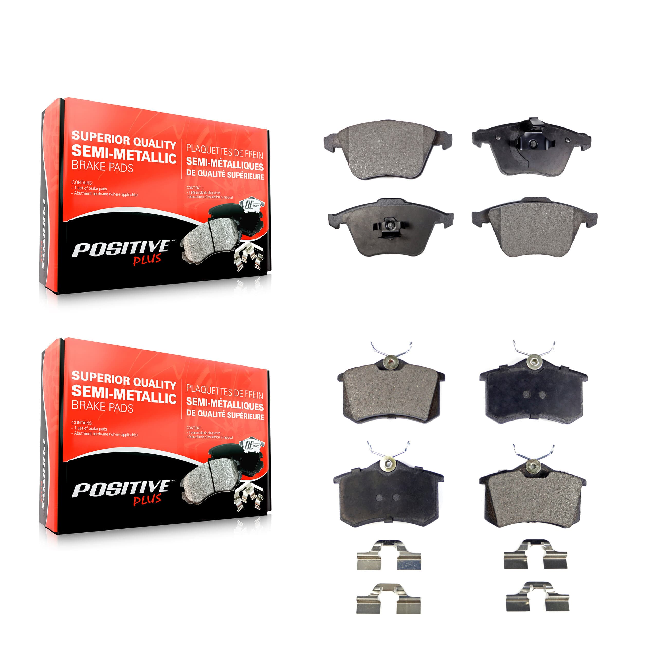 Positive Plus - KPF-100640 - Front and Rear Disc Brake Pad Kits image 1