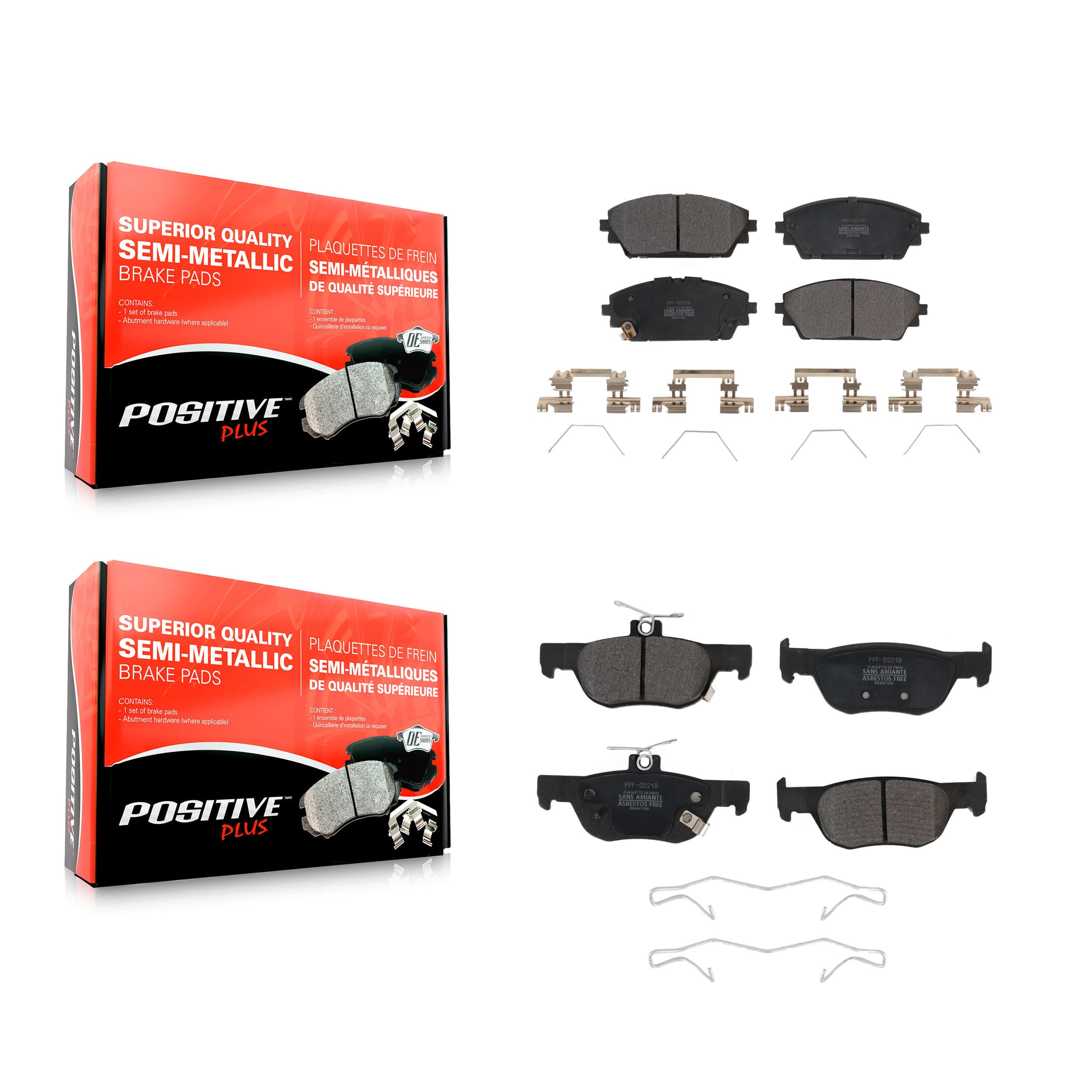 Positive Plus - KPF-100641 - Front and Rear Disc Brake Pad Kits image 1