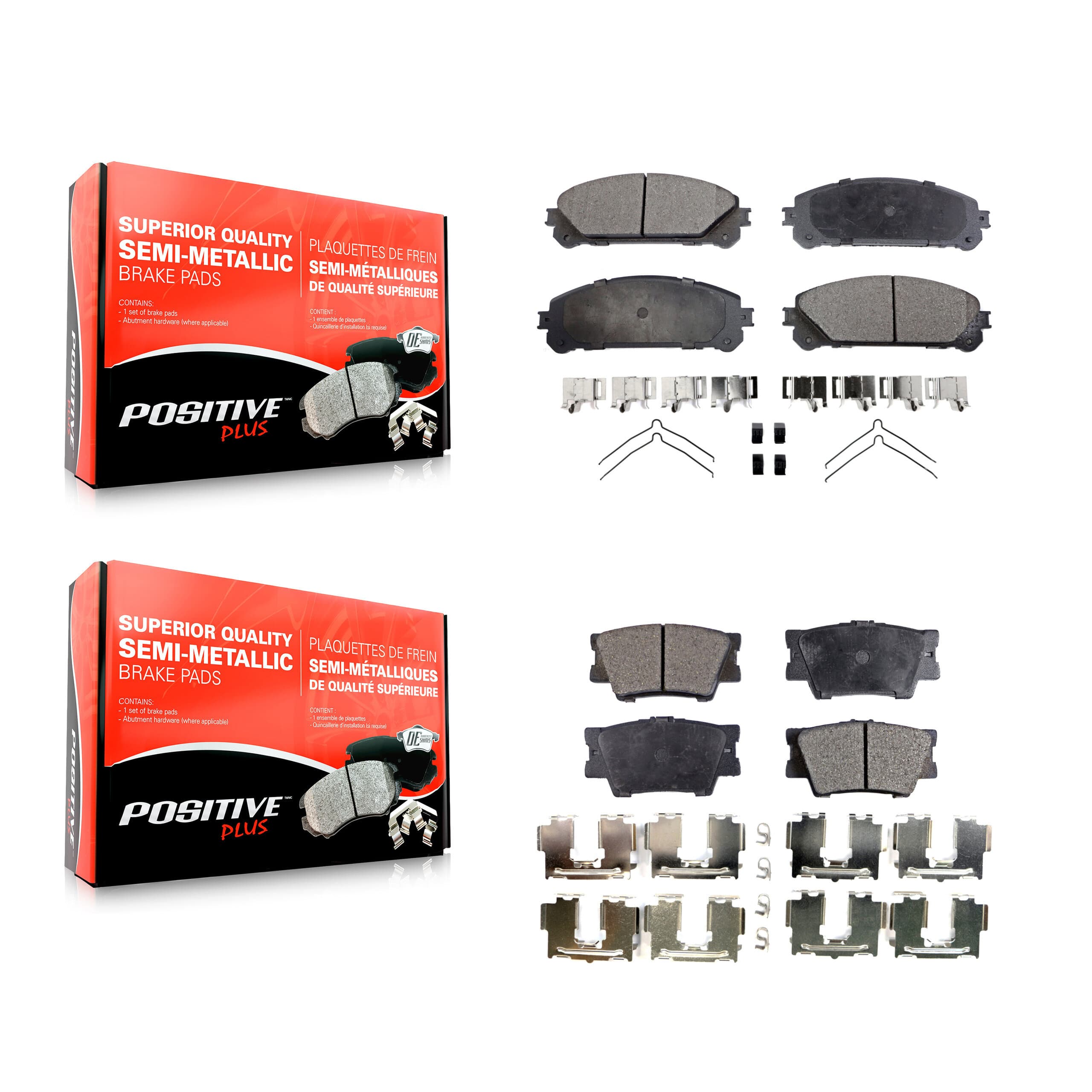 Positive Plus - KPF-100644 - Front and Rear Disc Brake Pad Kits image 1