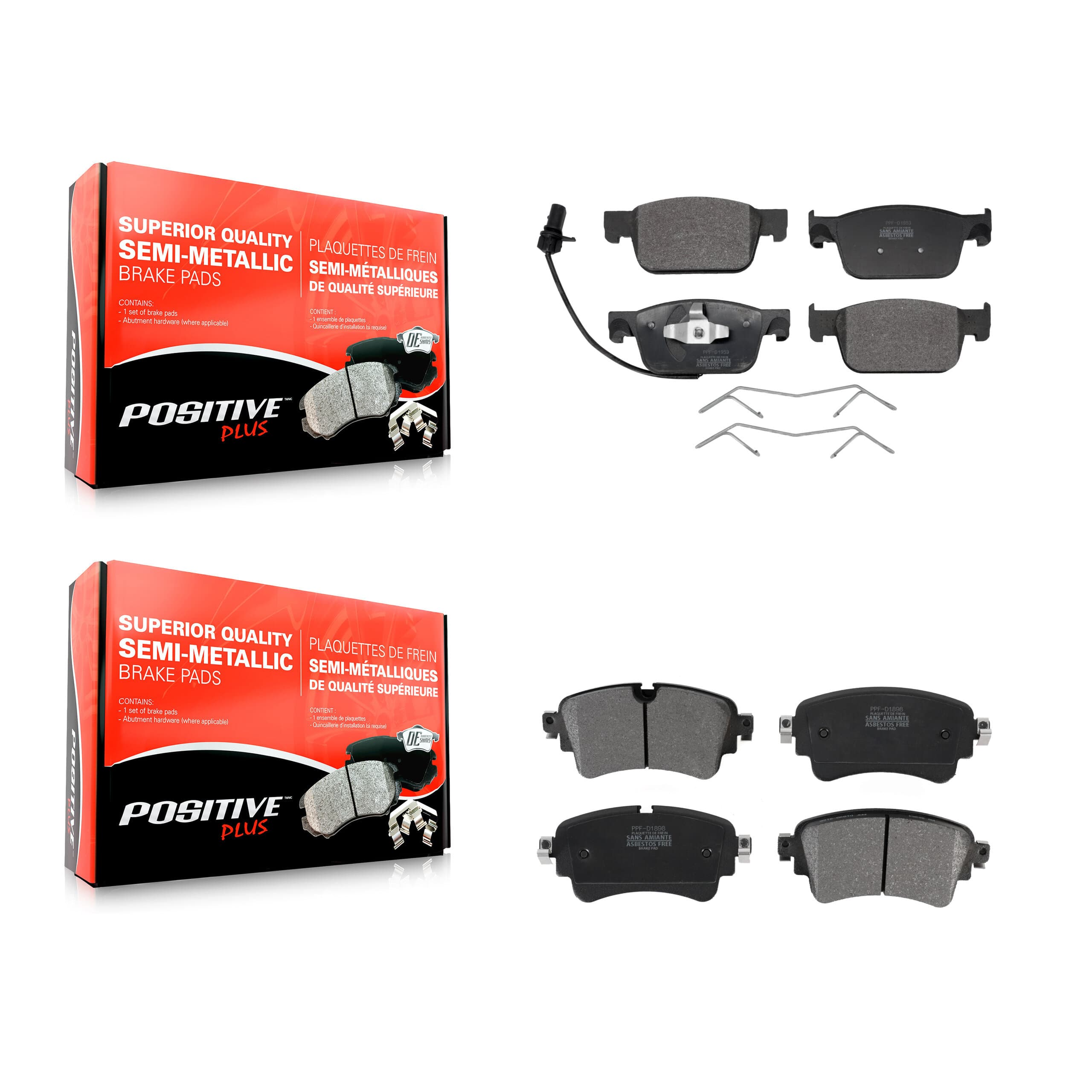 Positive Plus - KPF-100687 - Front and Rear Disc Brake Pad Kits image 1