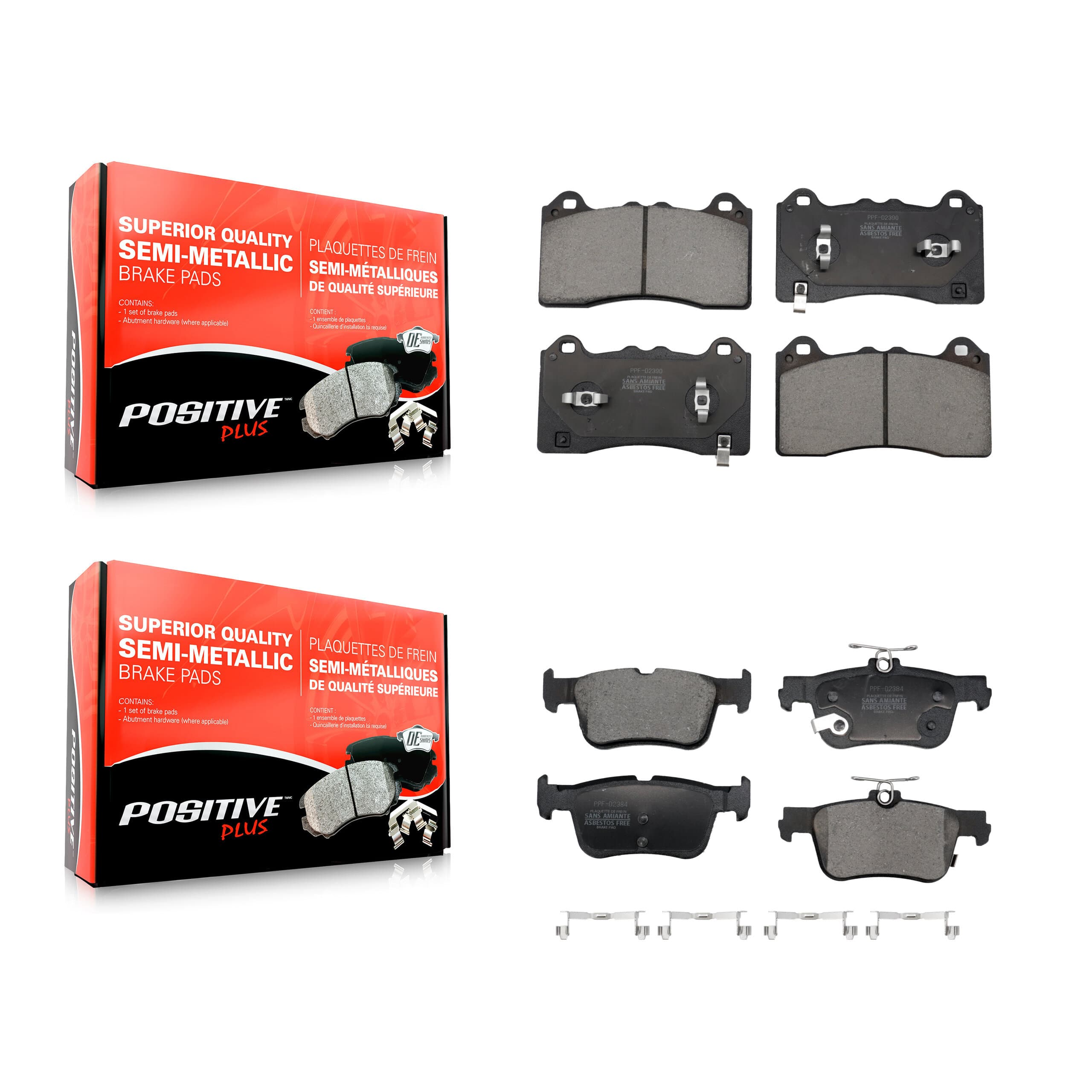 Positive Plus - KPF-100699 - Front and Rear Disc Brake Pad Kits image 1