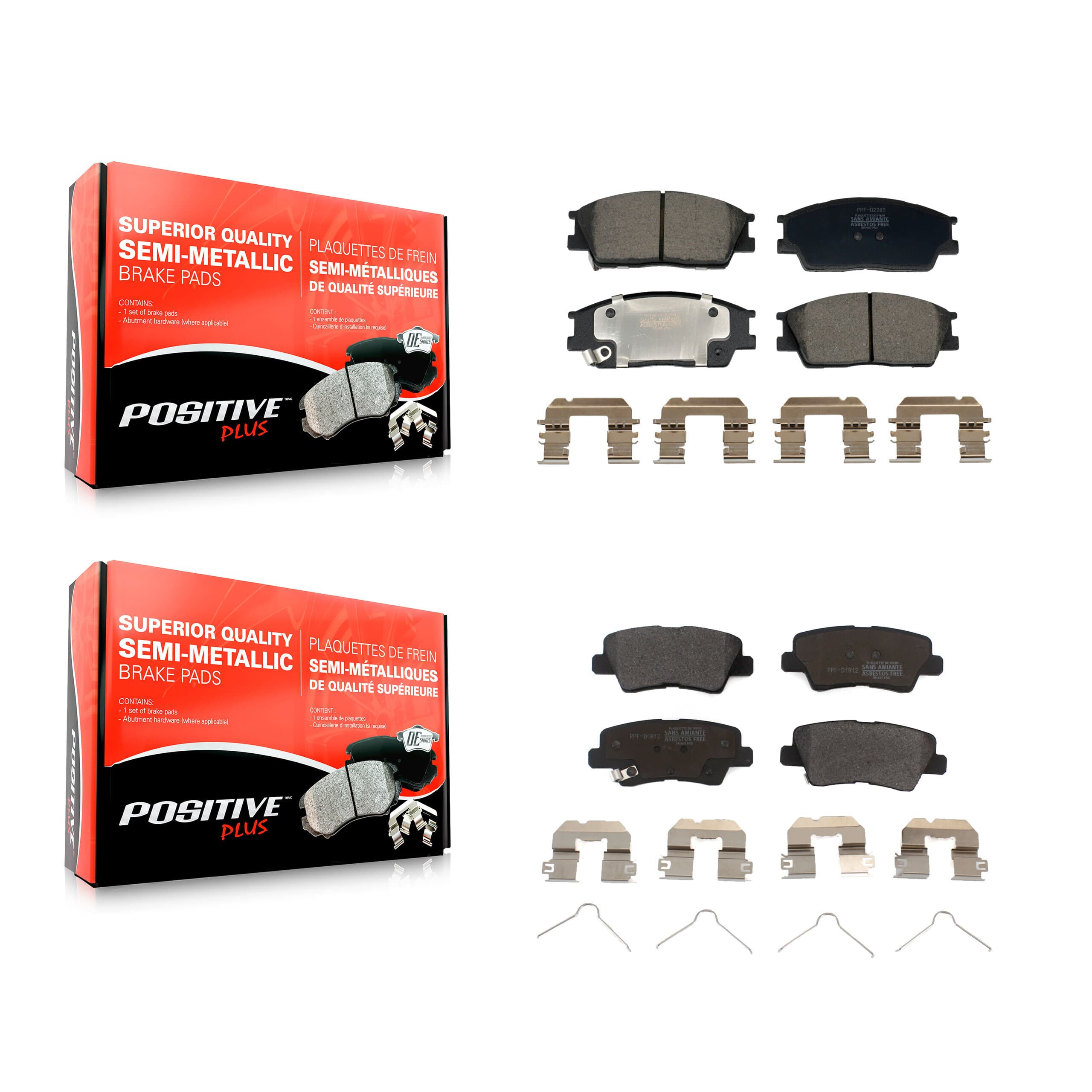 Positive Plus - KPF-100700 - Front and Rear Disc Brake Pad Kits image 1