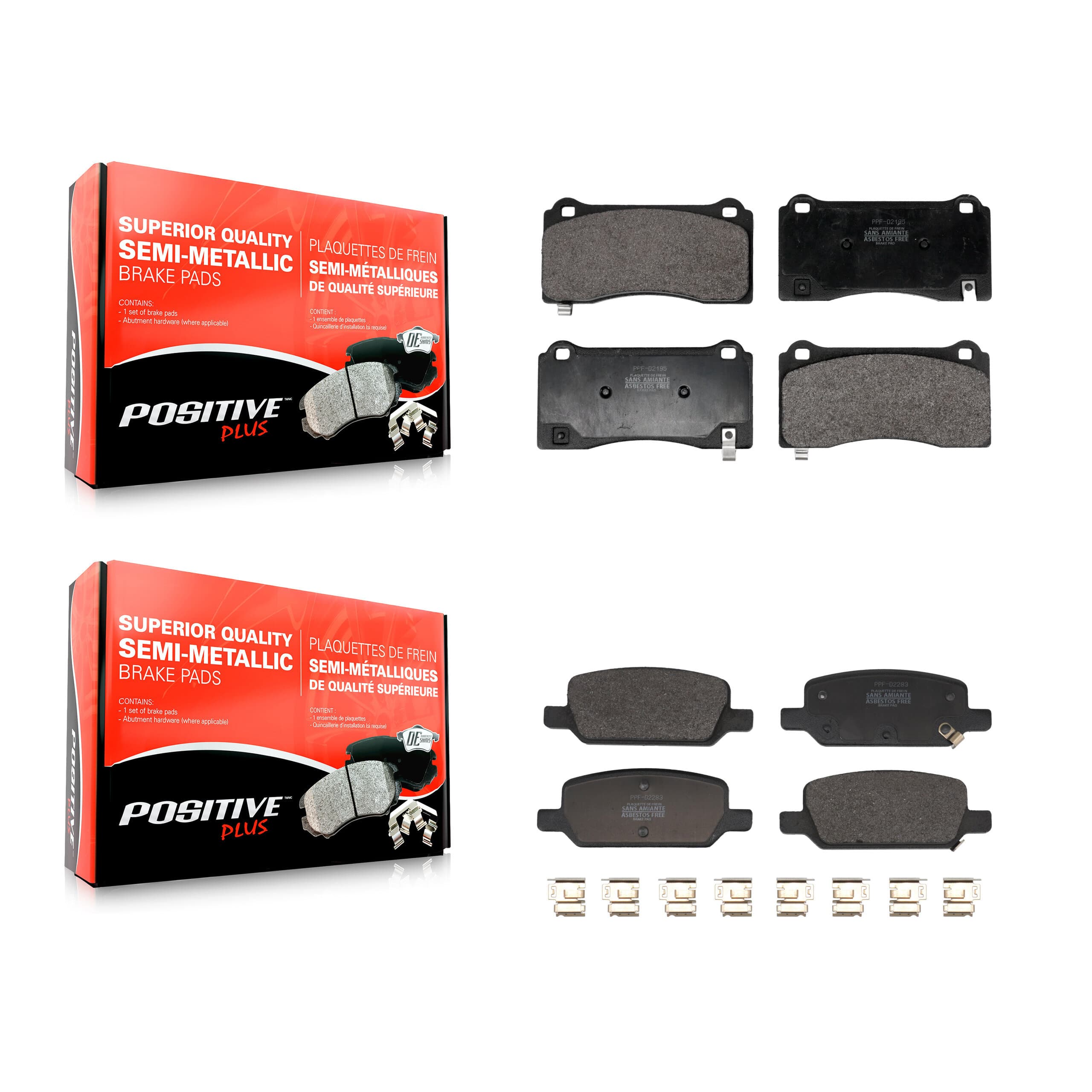 Positive Plus - KPF-100703 - Front and Rear Disc Brake Pad Kits image 1