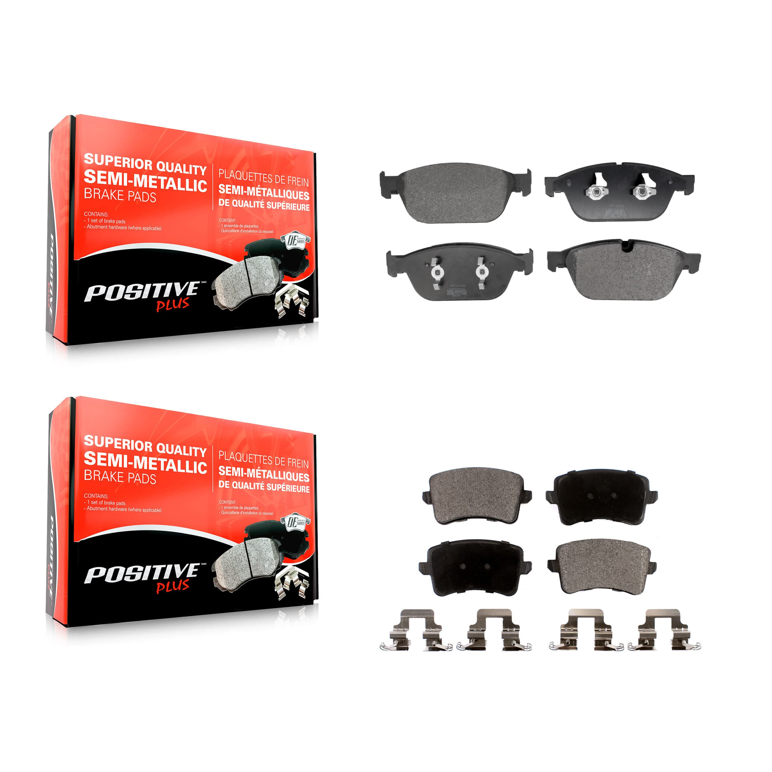 Positive Plus - KPF-100710 - Front and Rear Disc Brake Pad Kits image 1