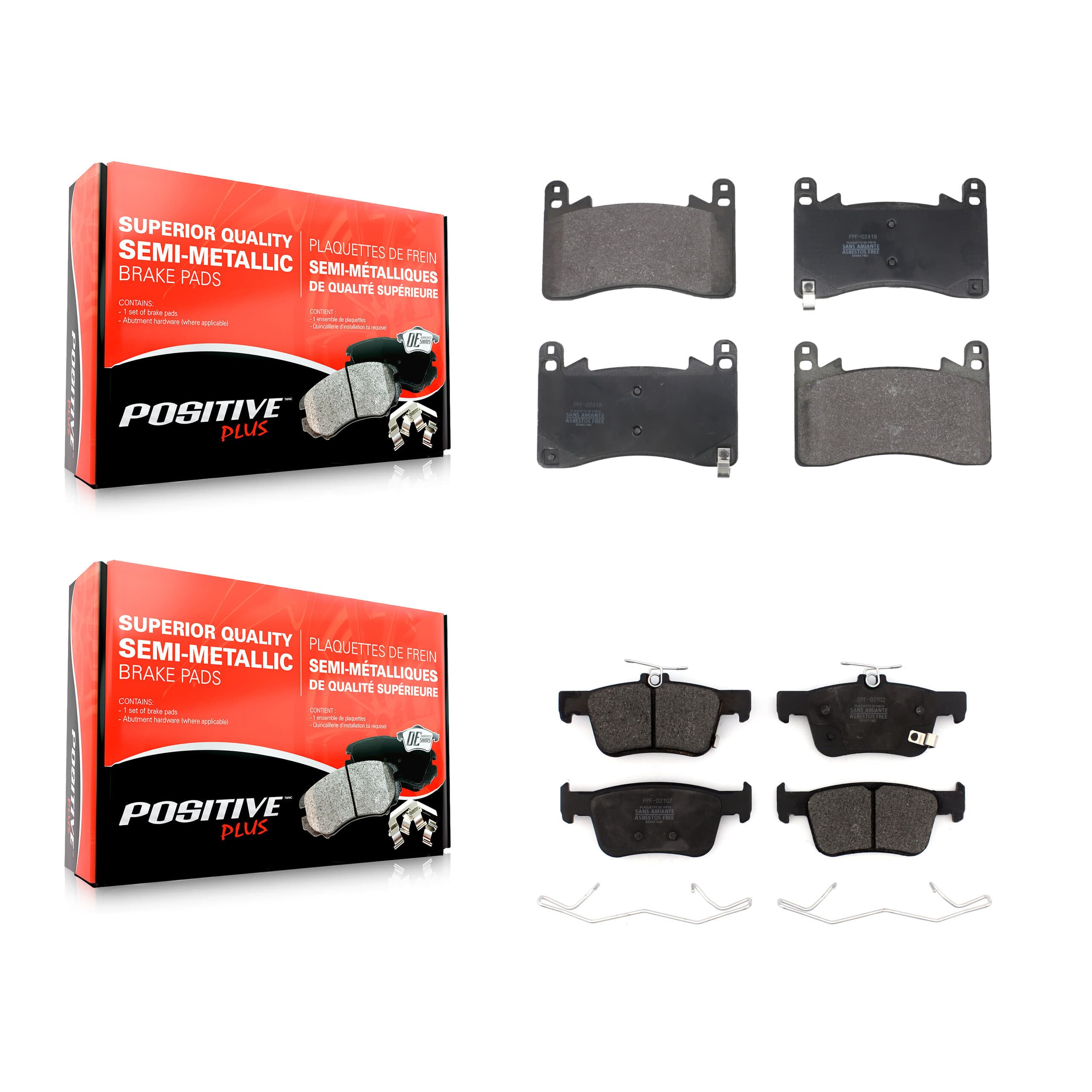 Positive Plus - KPF-100722 - Front and Rear Disc Brake Pad Kits image 1