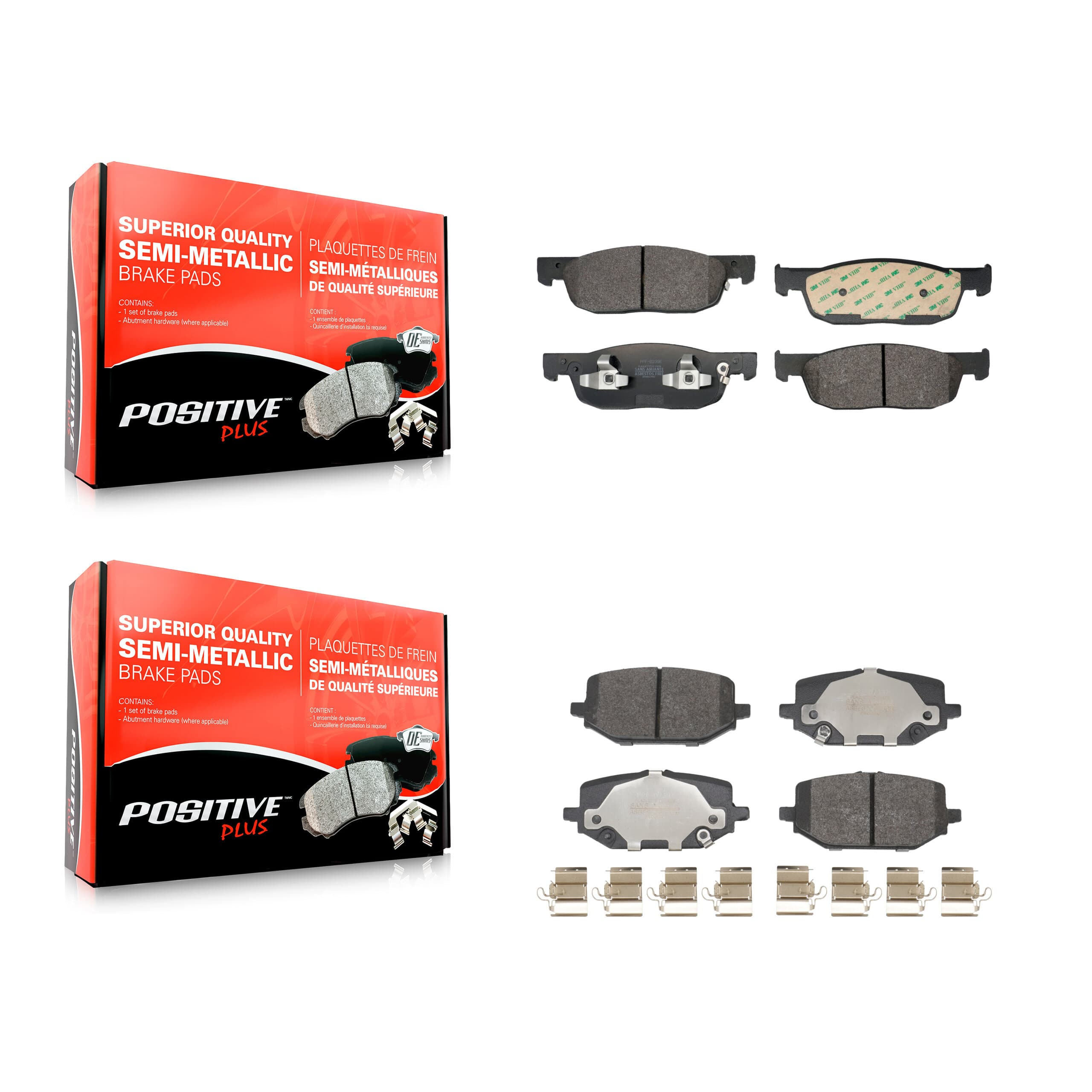 Positive Plus - KPF-100723 - Front and Rear Disc Brake Pad Kits image 1