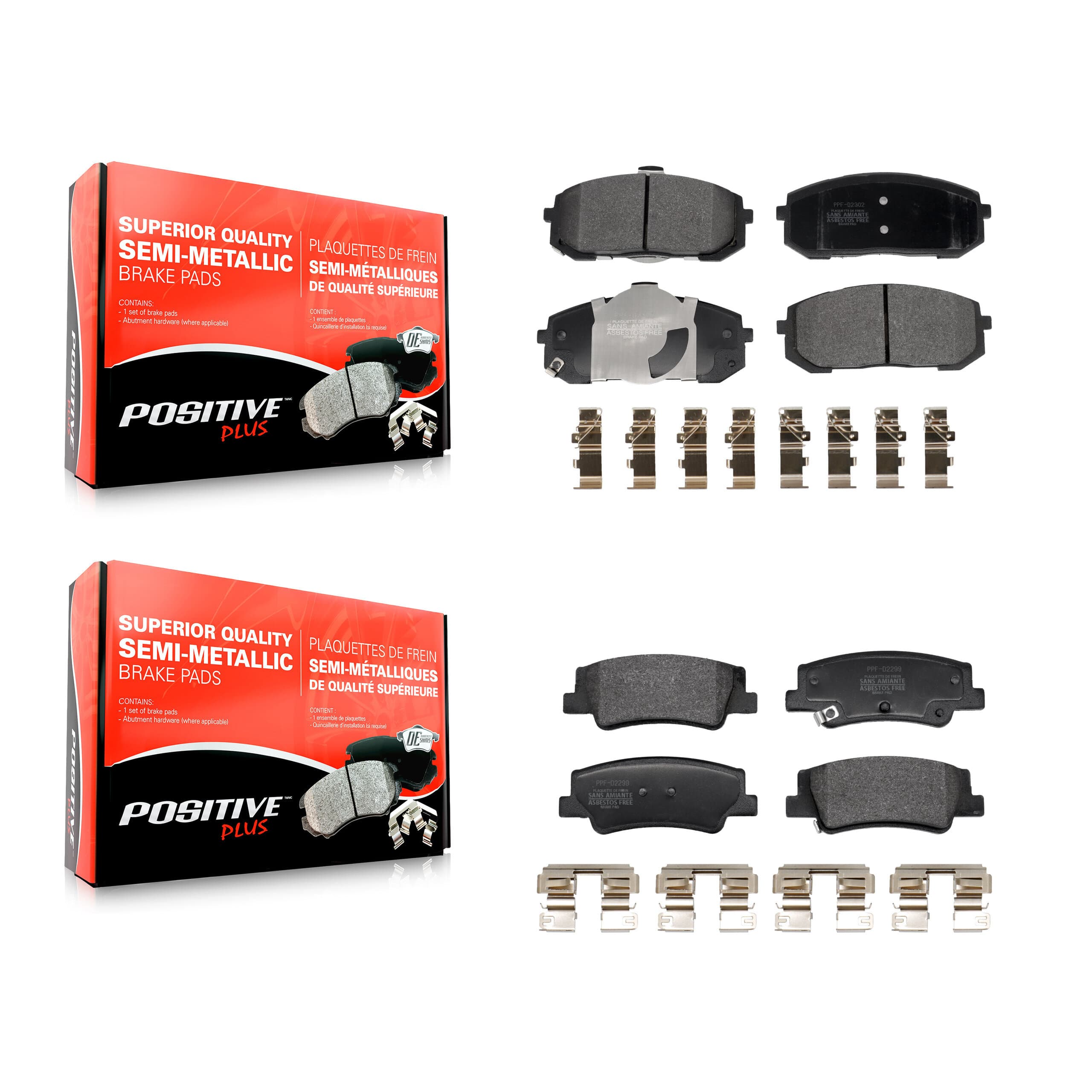 Positive Plus - KPF-100728 - Front and Rear Disc Brake Pad Kits image 1