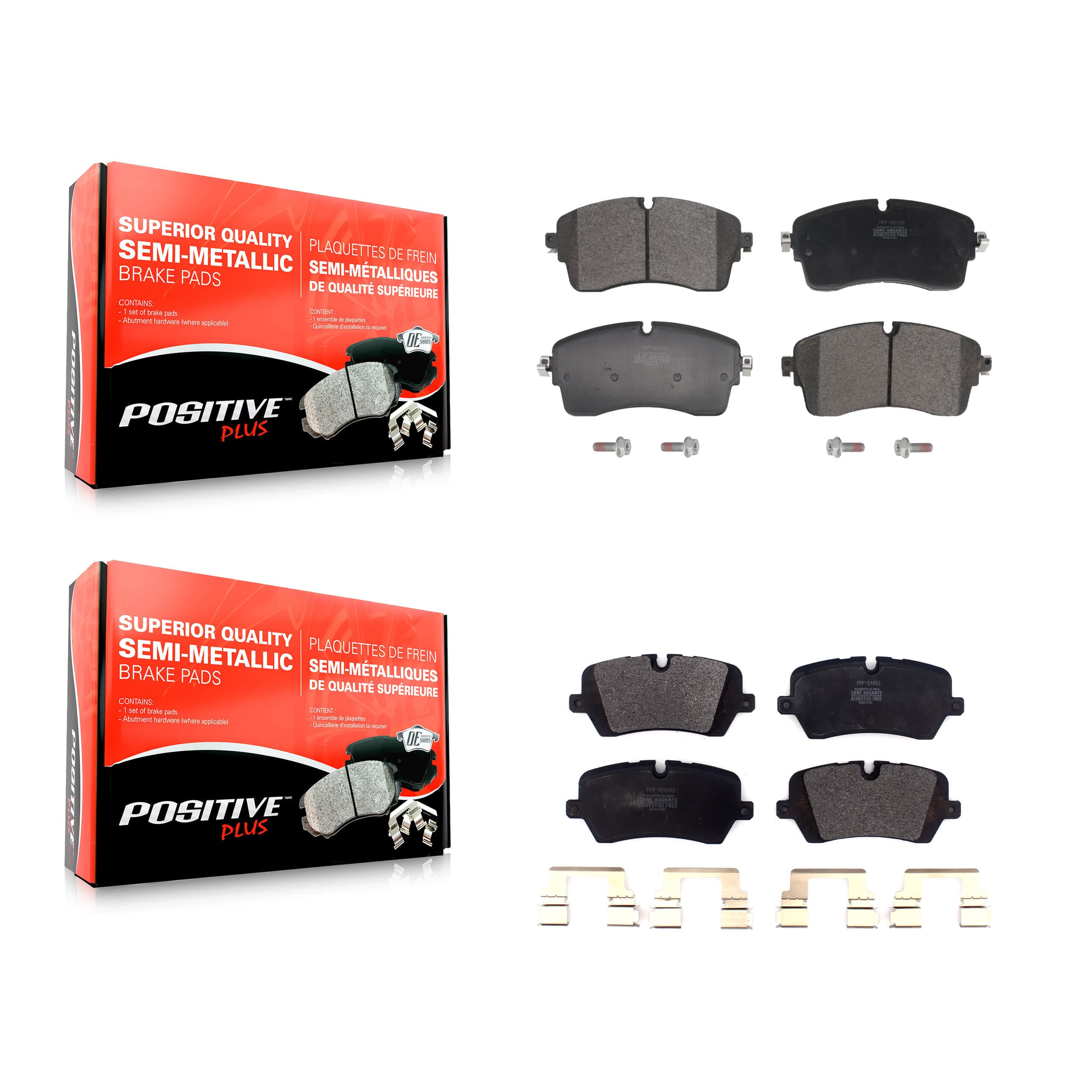 Positive Plus - KPF-100733 - Front and Rear Disc Brake Pad Kits image 1