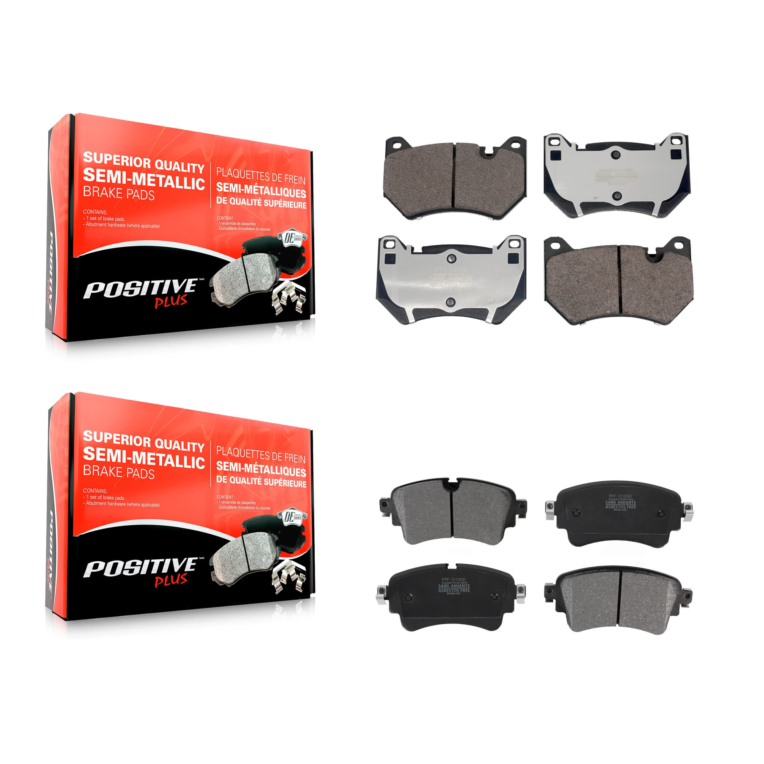 Positive Plus - KPF-100735 - Front and Rear Disc Brake Pad Kits image 1
