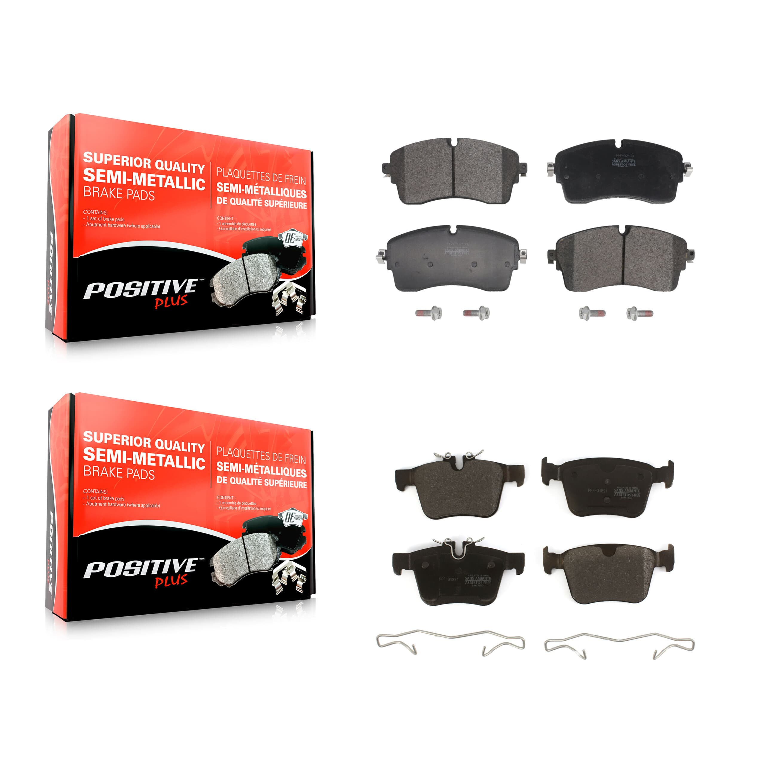 Positive Plus - KPF-100736 - Front and Rear Disc Brake Pad Kits image 1