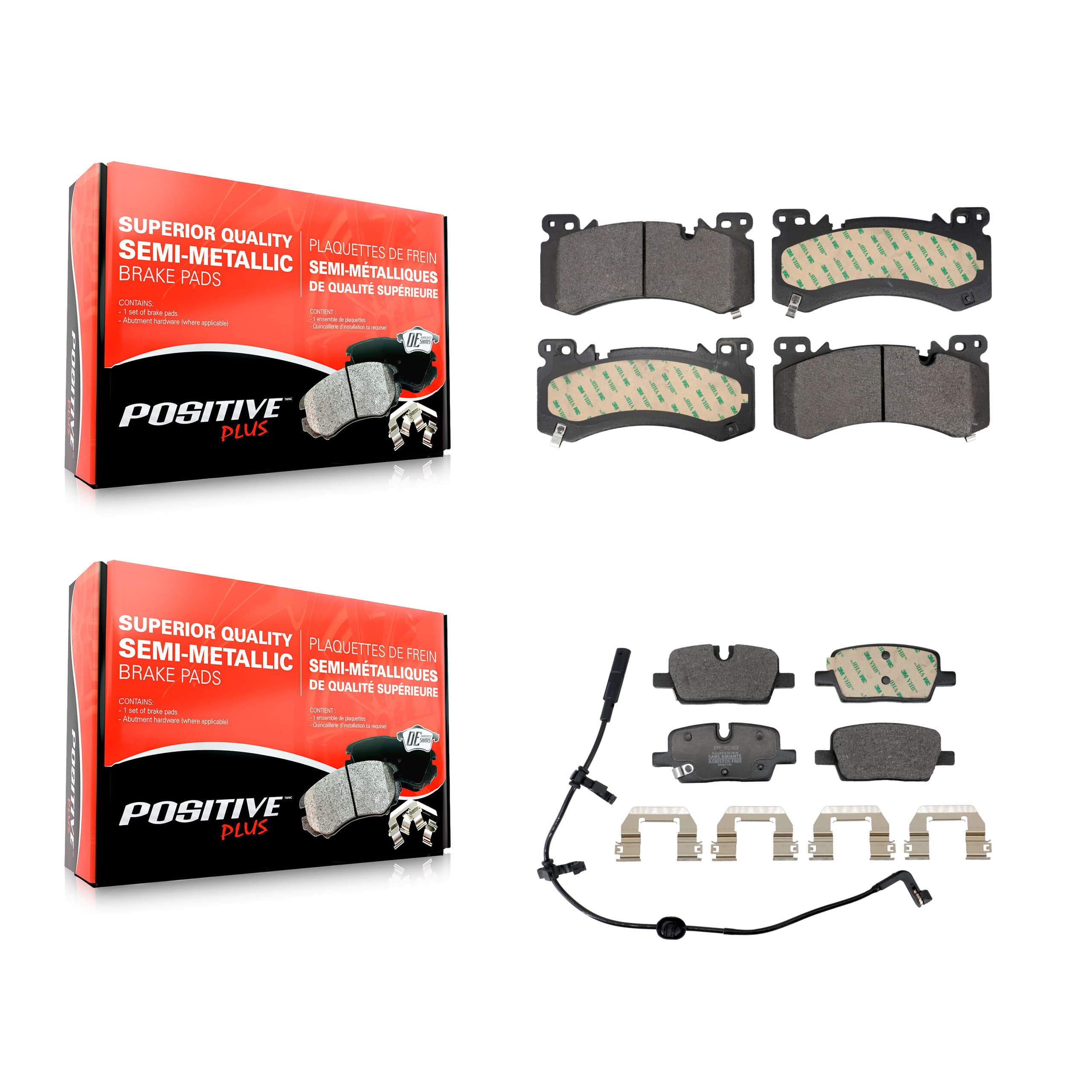Positive Plus - KPF-100744 - Front and Rear Disc Brake Pad Kits image 1