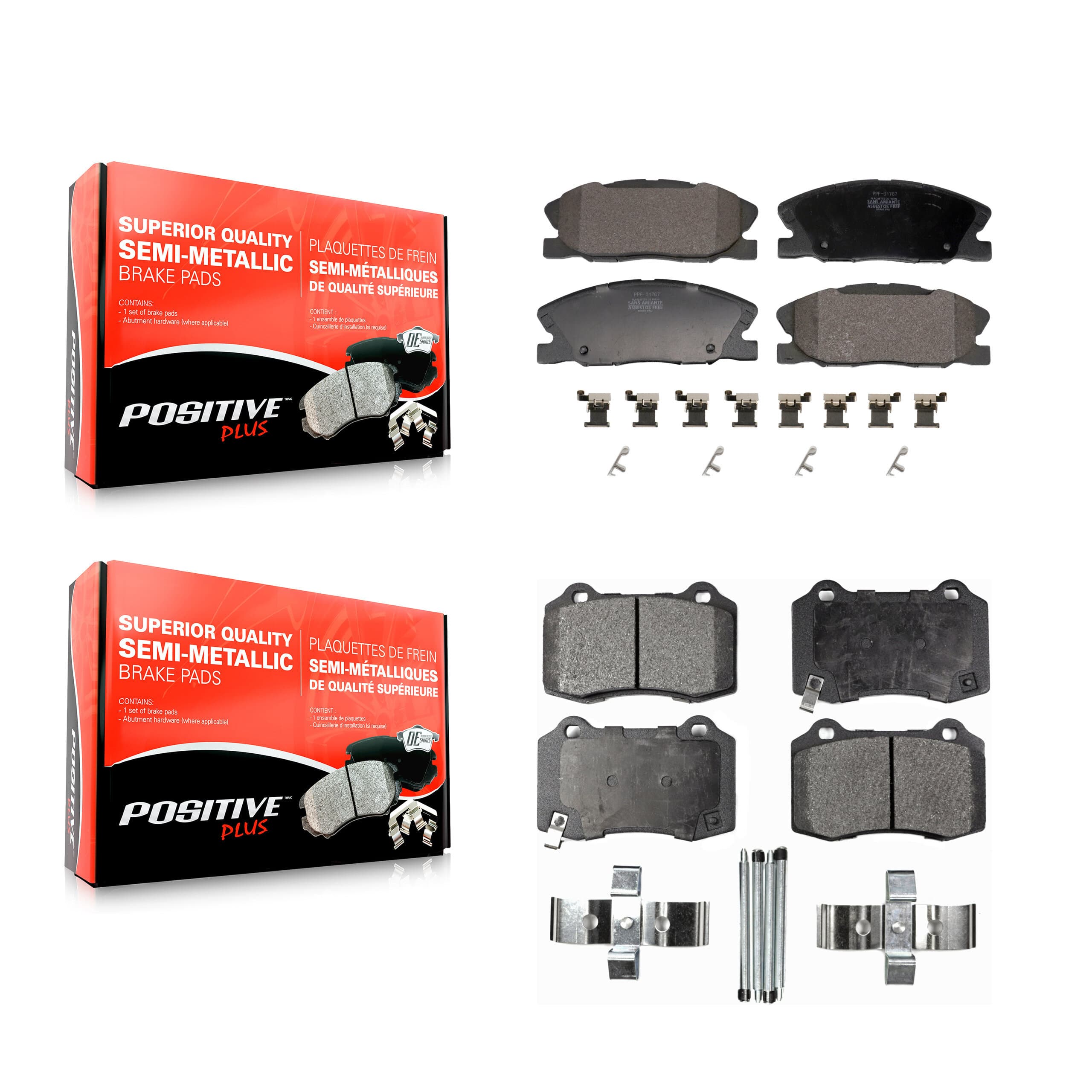 Positive Plus - KPF-100763 - Front and Rear Disc Brake Pad Kits image 1