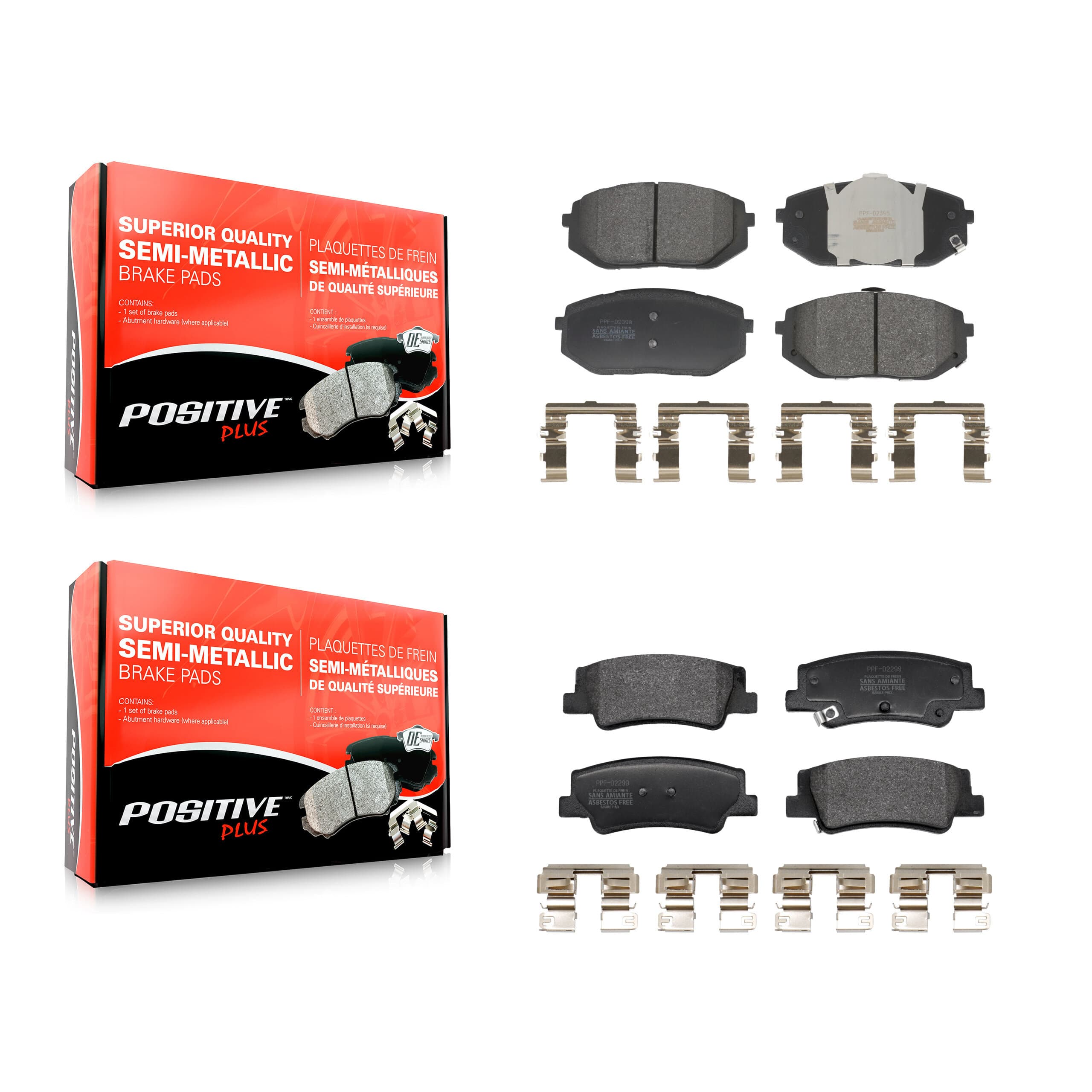 Positive Plus - KPF-100770 - Front and Rear Disc Brake Pad Kits image 1