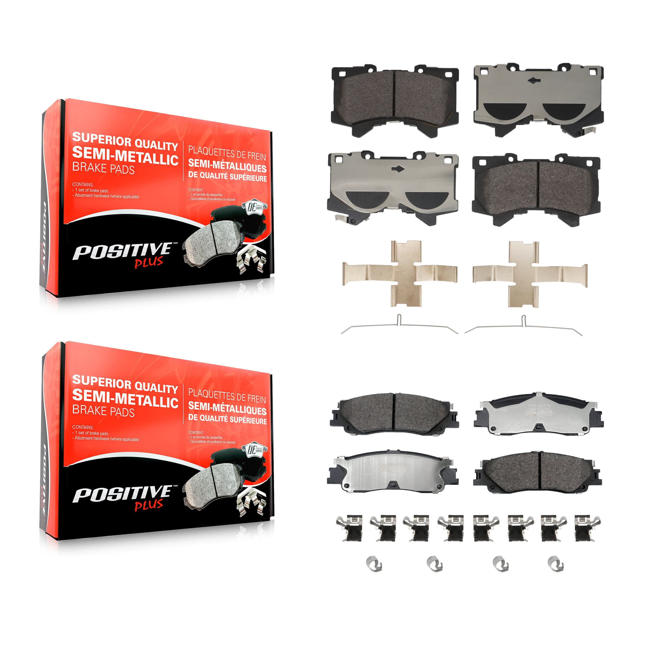Positive Plus - KPF-100784 - Front and Rear Disc Brake Pad Kits image 1