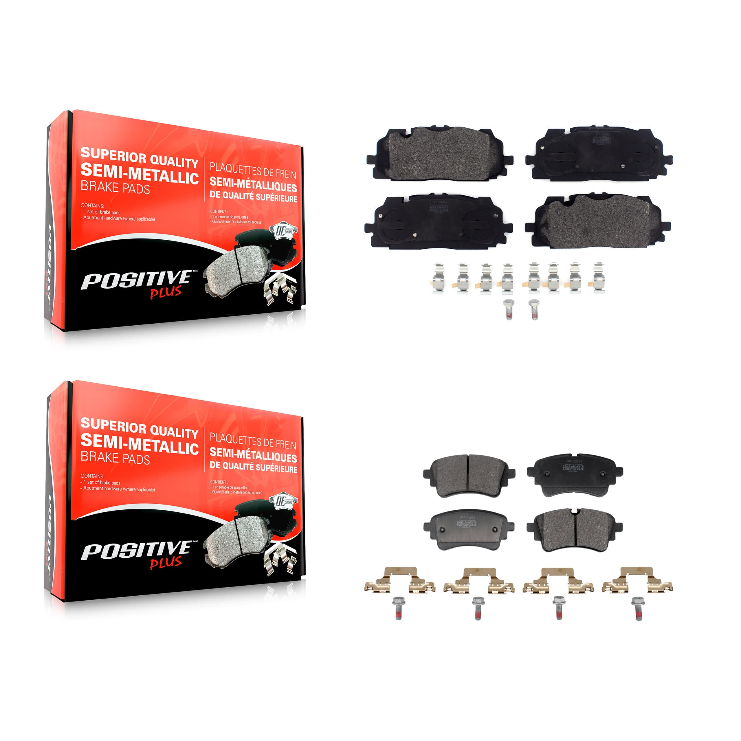 Positive Plus - KPF-100790 - Front and Rear Disc Brake Pad Kits image 1