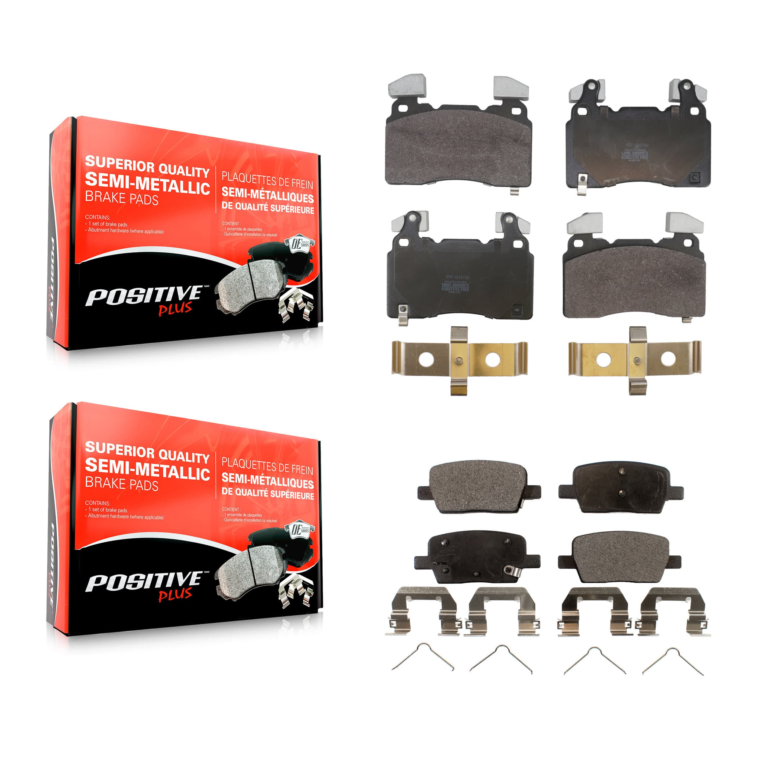 Positive Plus - KPF-100801 - Front and Rear Disc Brake Pad Kits image 1