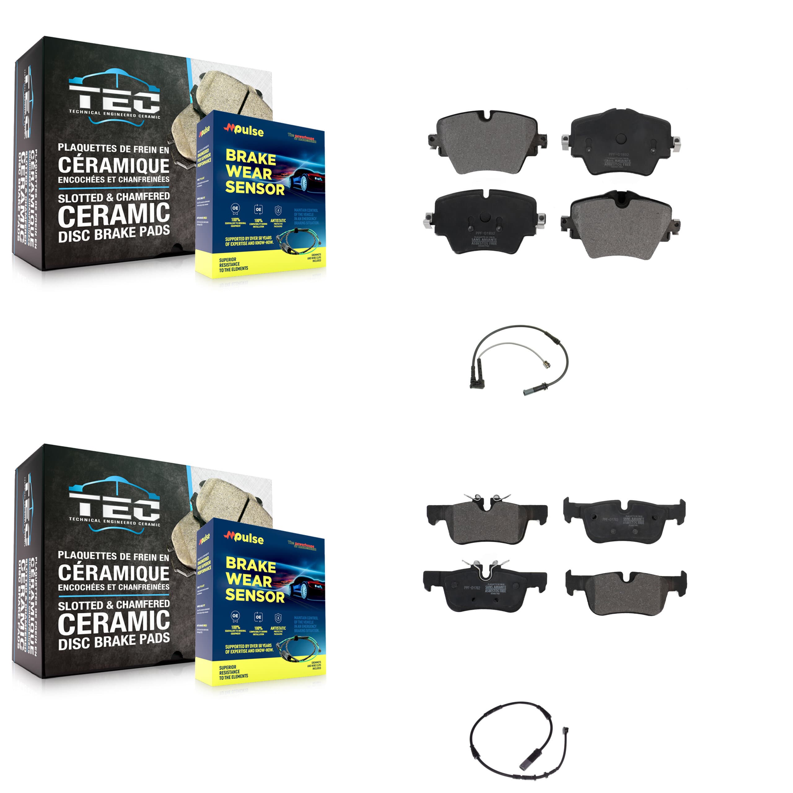 Positive Plus - KPW-100016 - Front and Rear Disc Brake Pad Kits image 1
