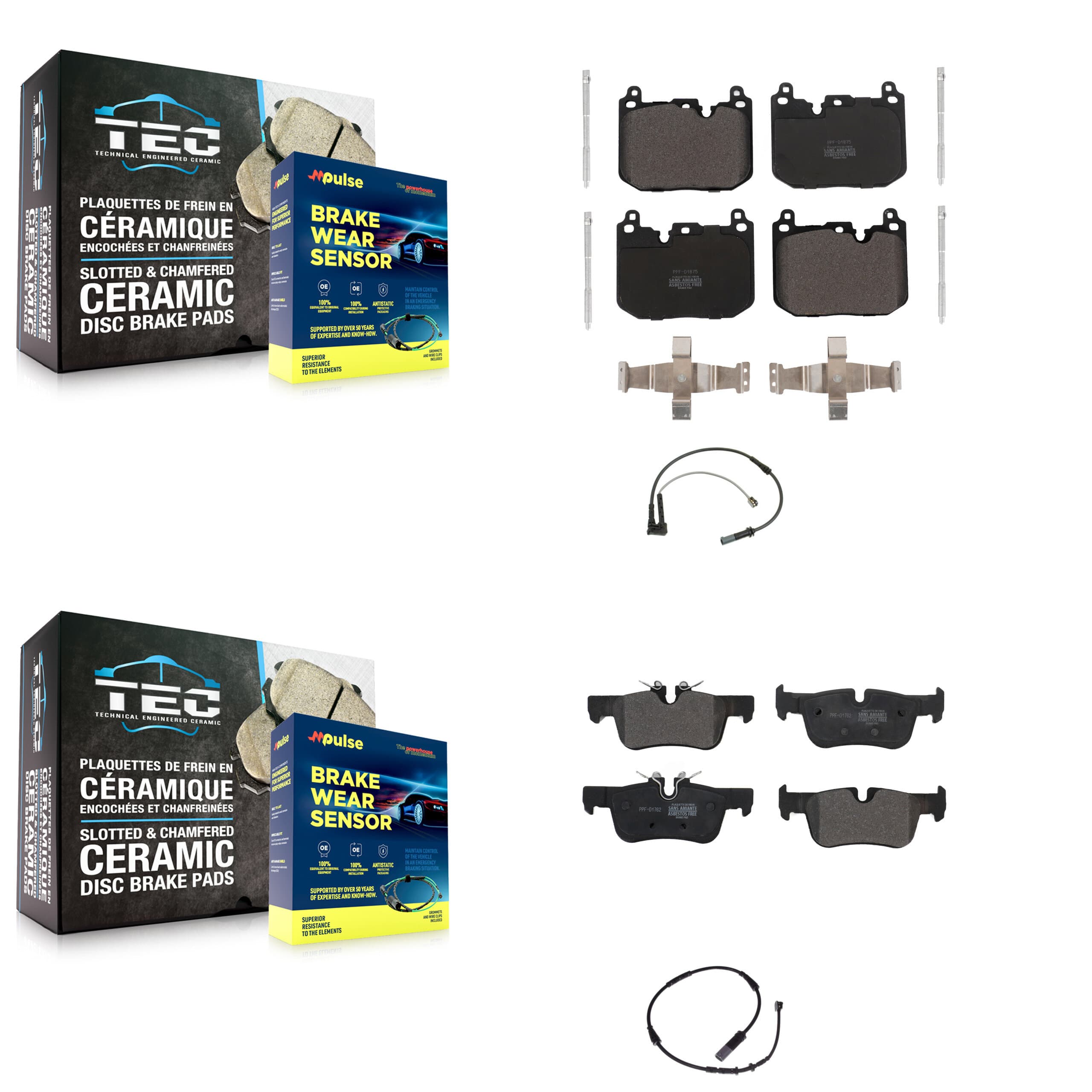 Positive Plus - KPW-100017 - Front and Rear Disc Brake Pad Kits image 1