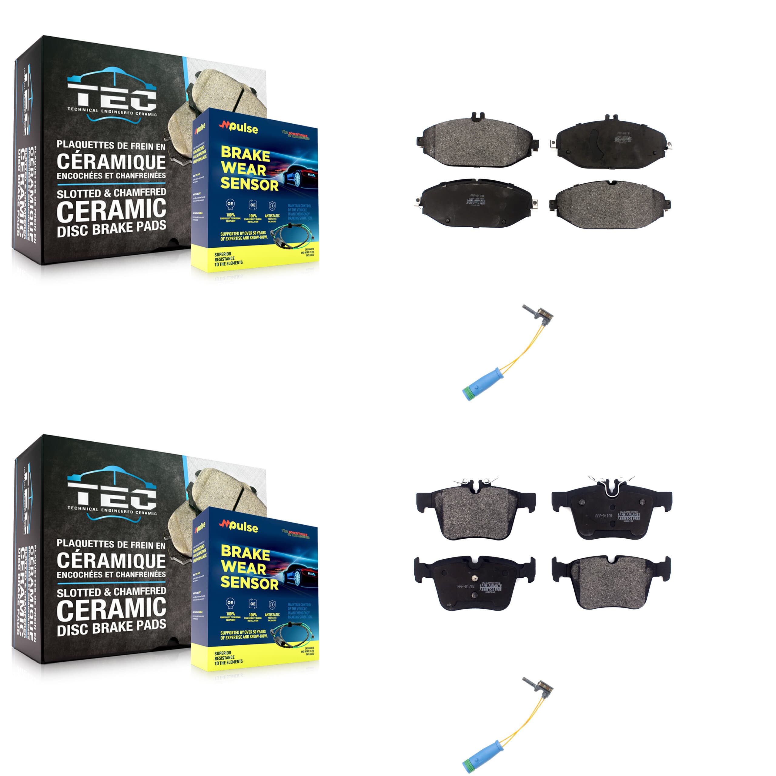 Positive Plus - KPW-100024 - Front and Rear Disc Brake Pad Kits image 1