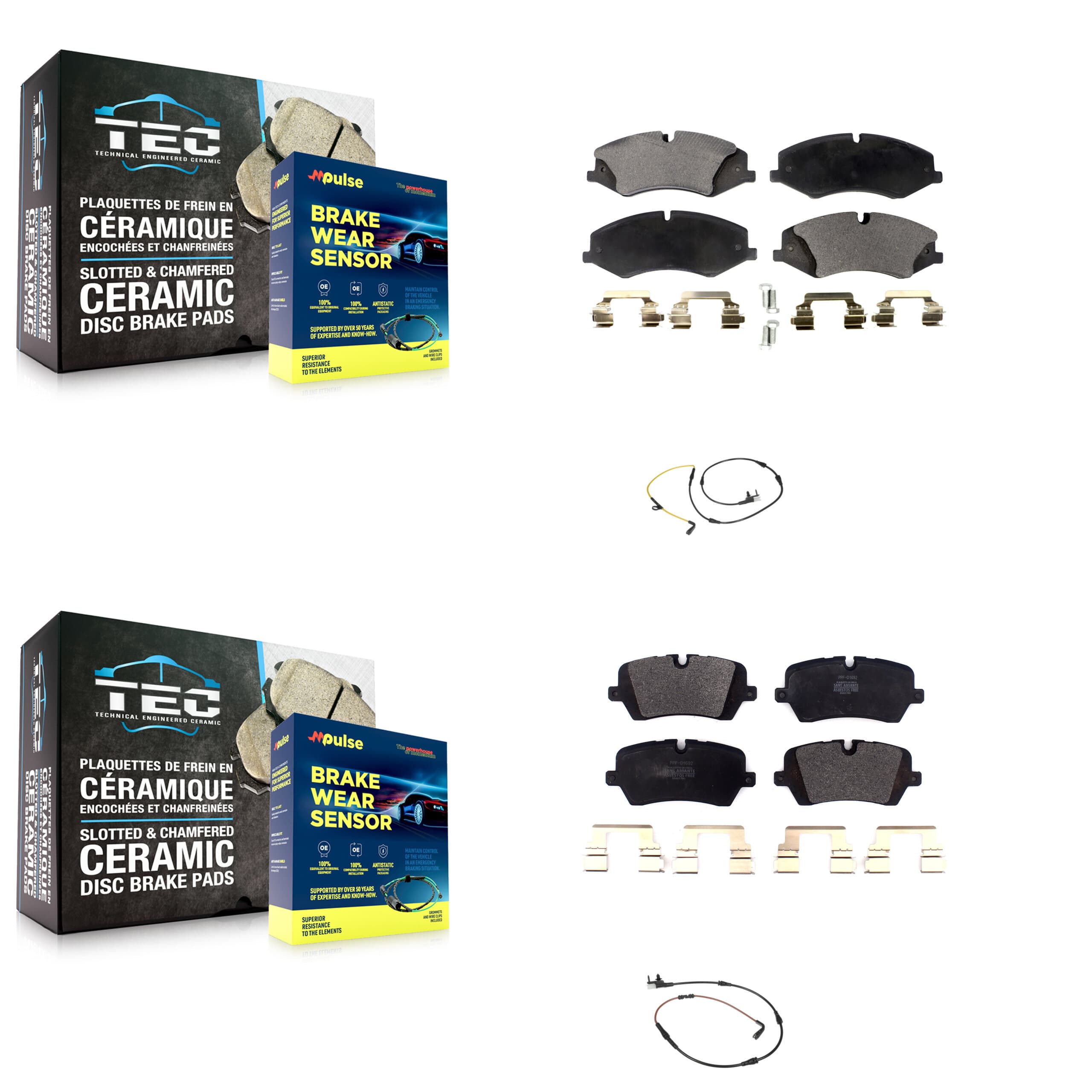 Positive Plus - KPW-100051 - Front and Rear Disc Brake Pad Kits image 1