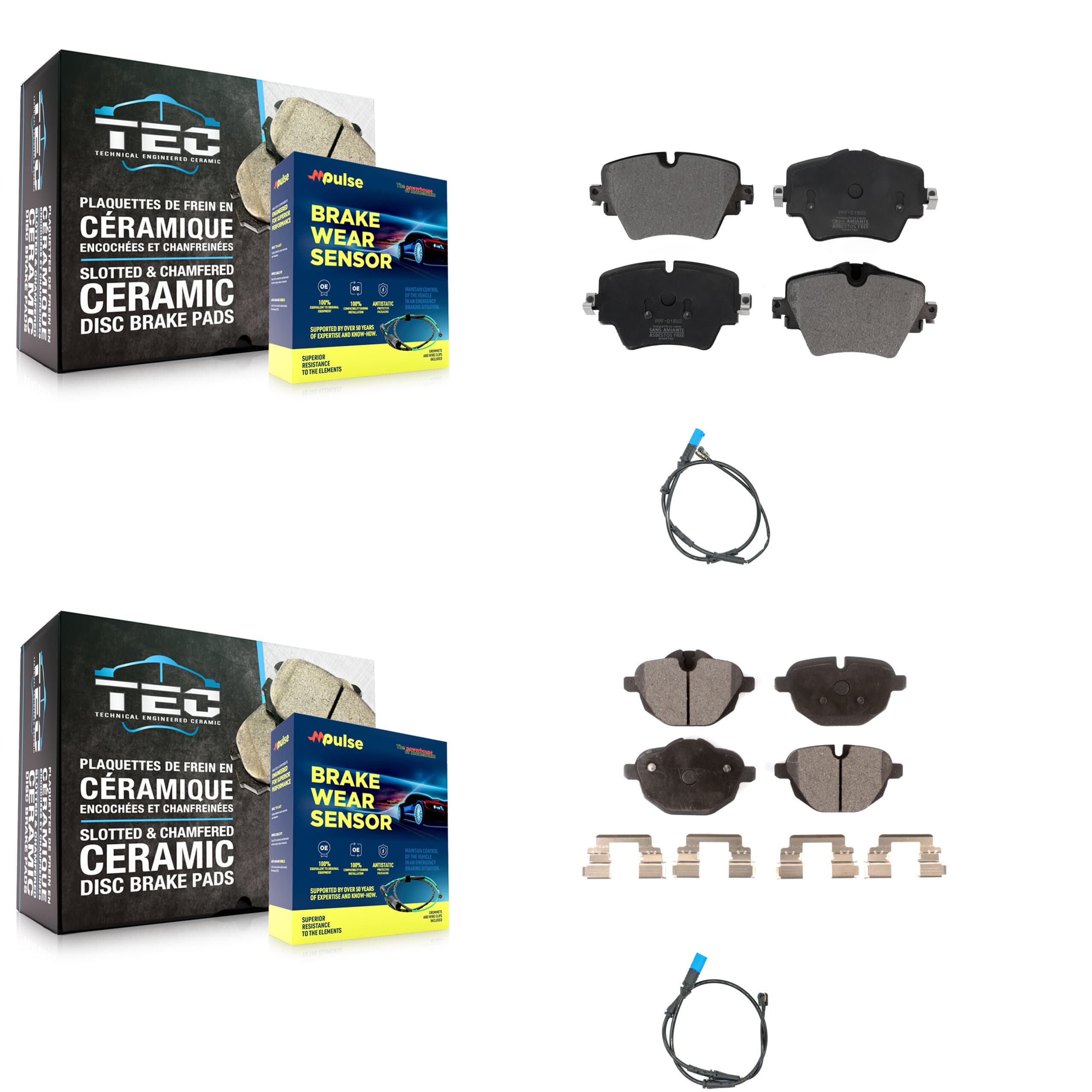 Positive Plus - KPW-100060 - Front and Rear Disc Brake Pad Kits image 1
