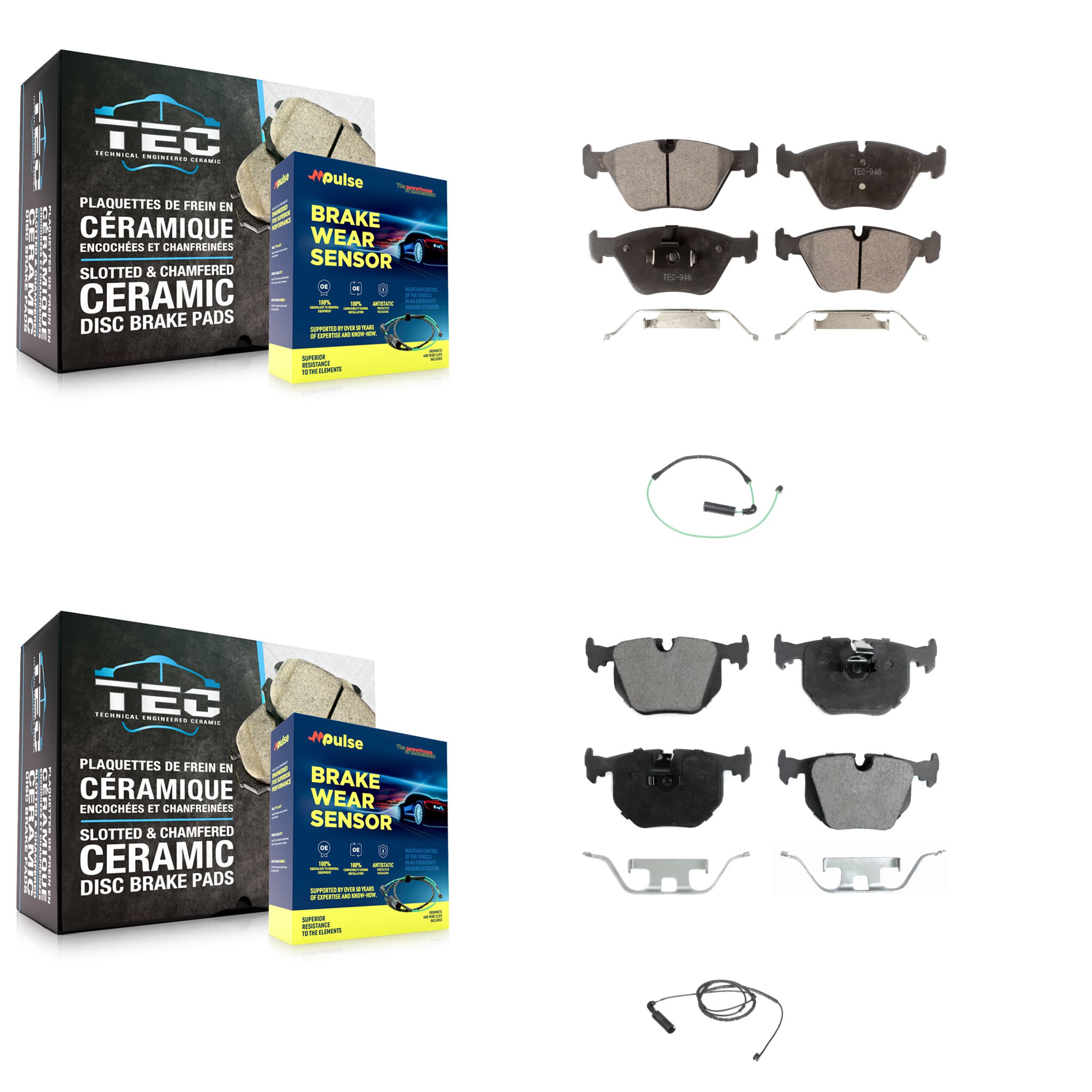 Positive Plus - KPW-100130 - Front and Rear Disc Brake Pad Kits image 1