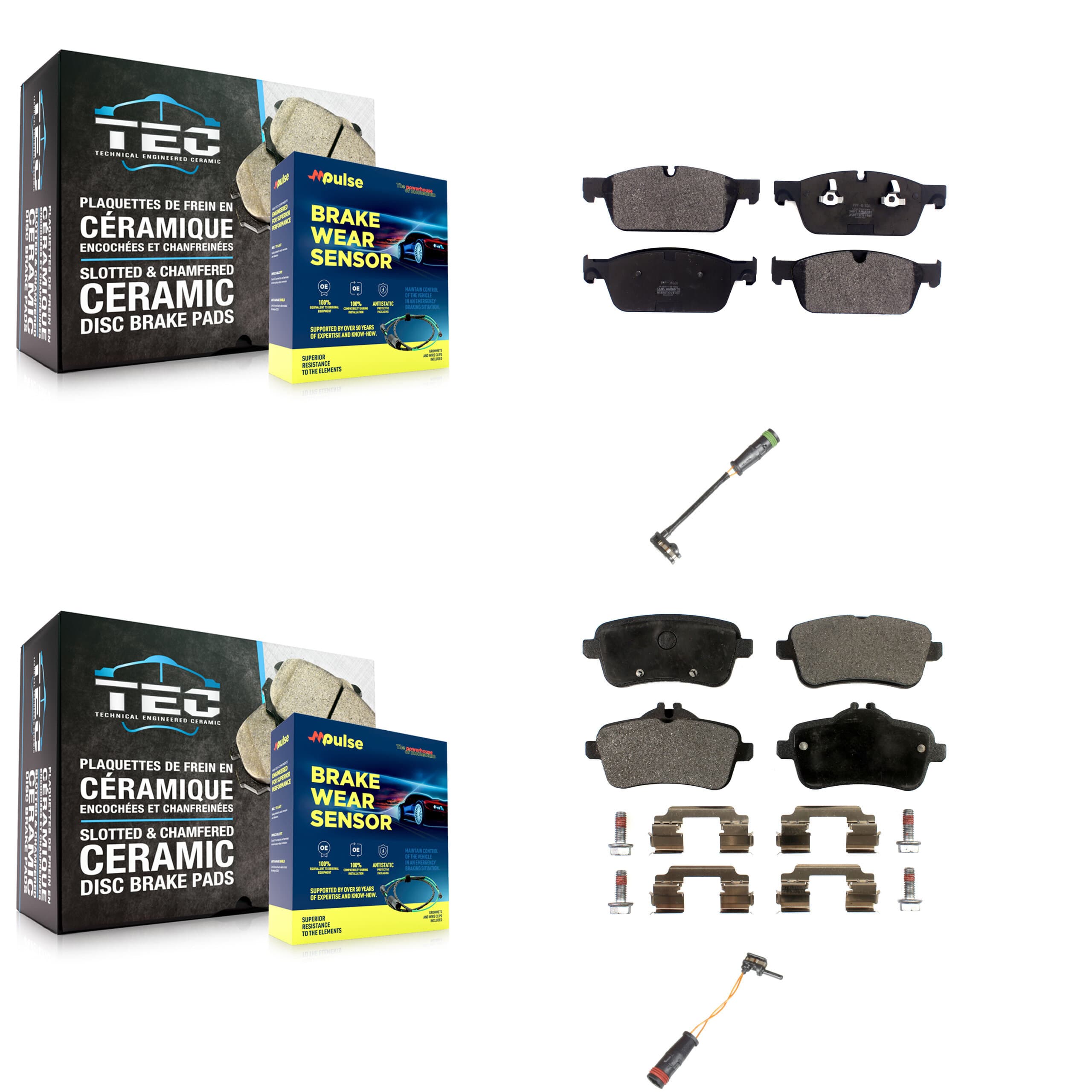 Positive Plus - KPW-100141 - Front and Rear Disc Brake Pad Kits image 1